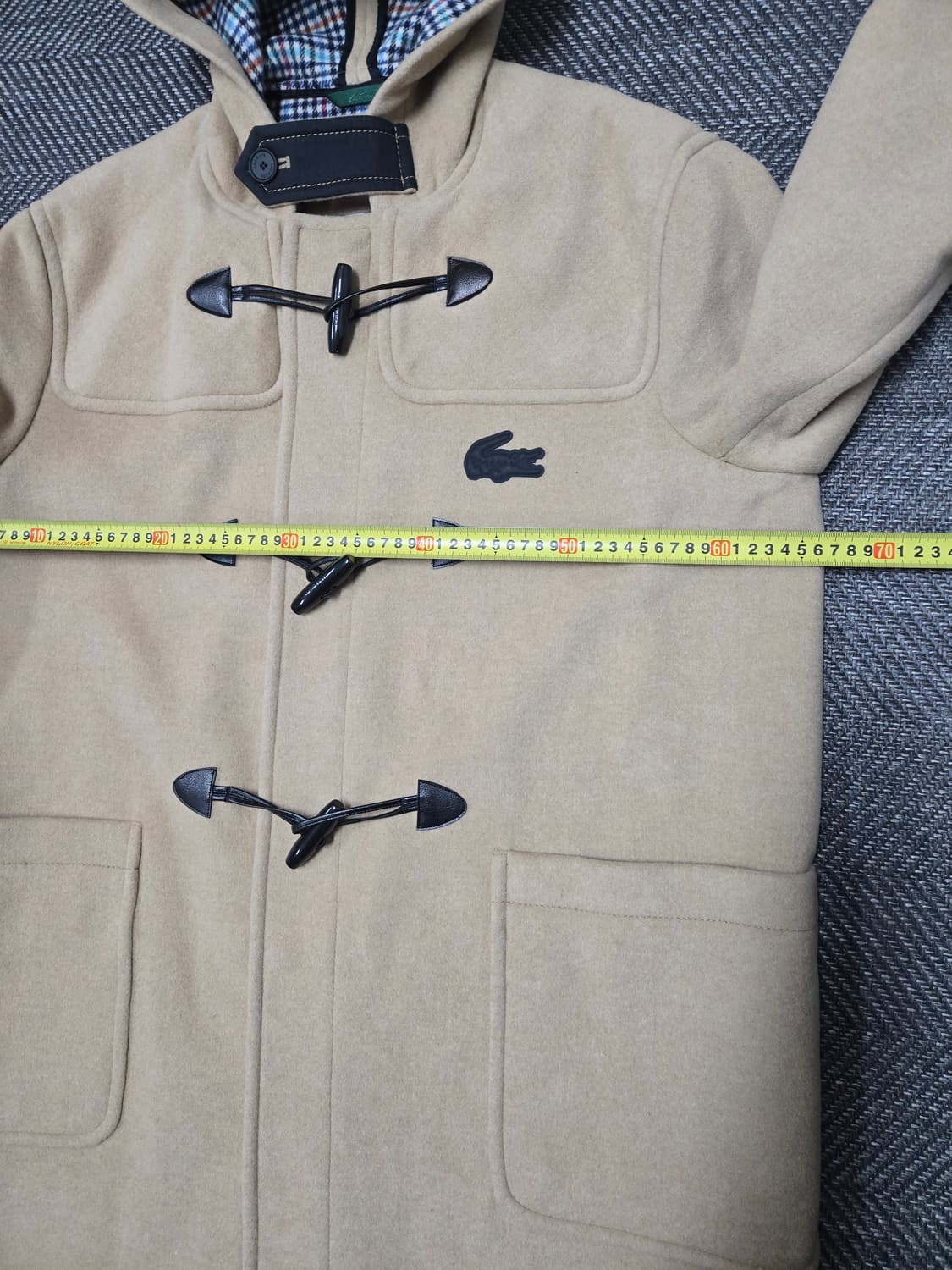 라코스테 남여공용 울70% 혼방 후드 더플 코트 BH7284 상품이미지7