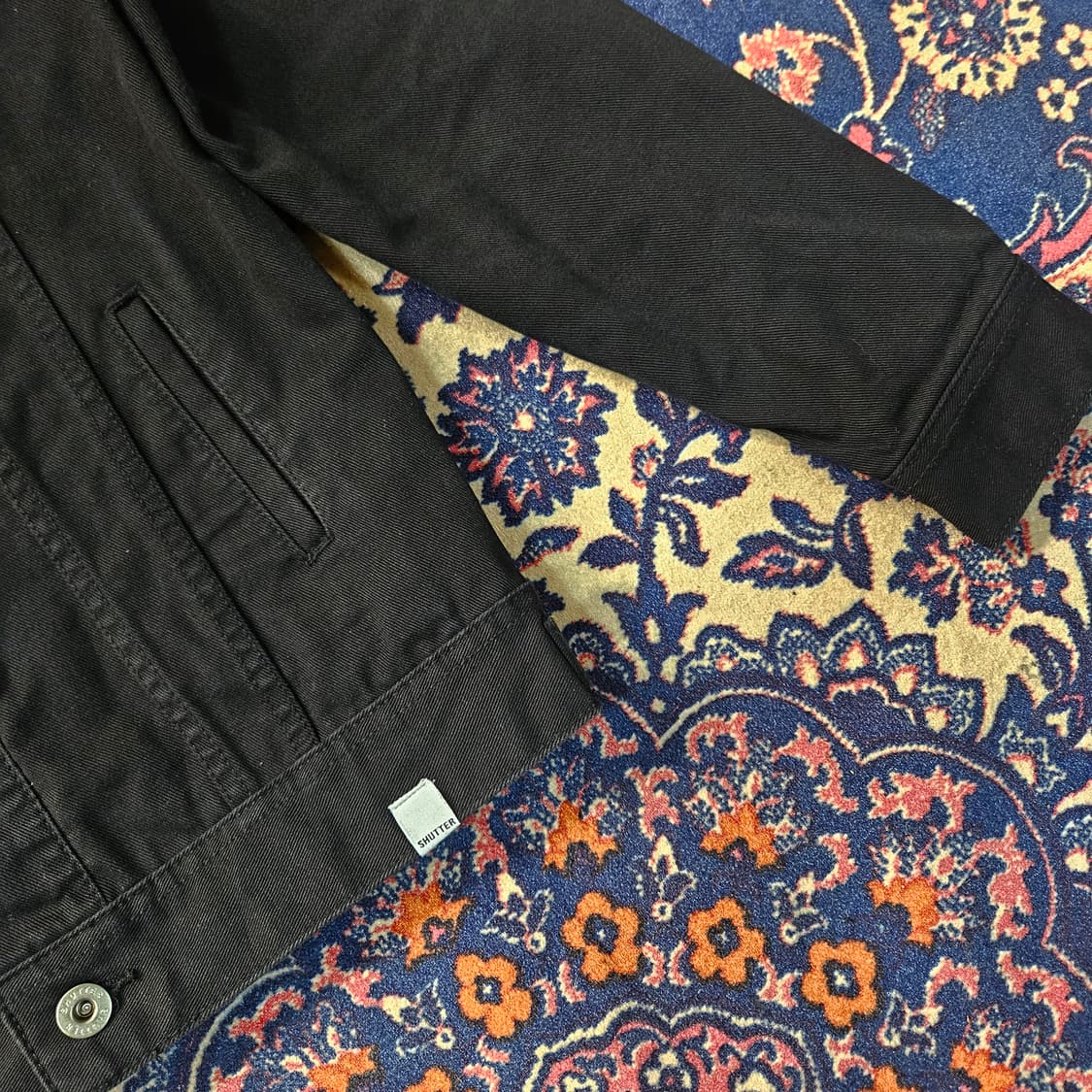 셔터 블랙 데님 트러커 자켓 M size 상품이미지7