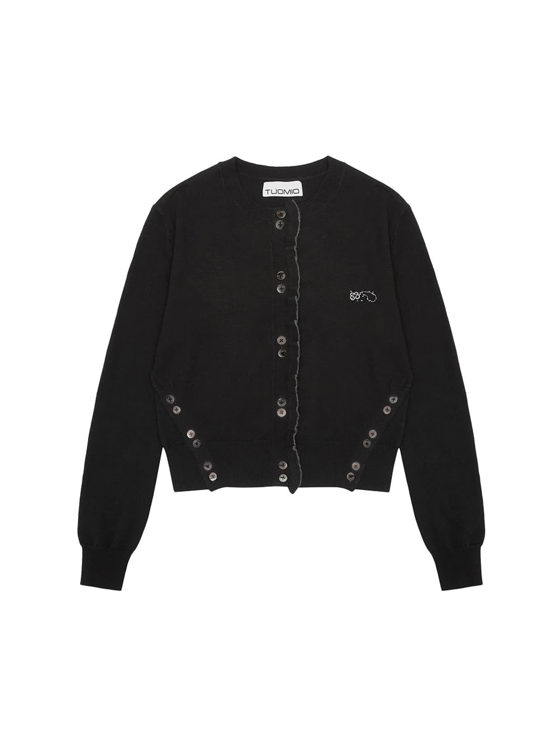 뚜오미오 SIDE BUTTON RUFFLE CARDIGAN 상품이미지1