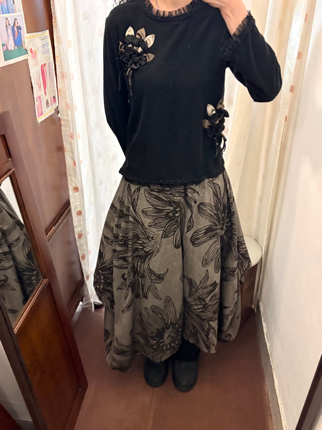 jpn vintage flower point knit 상품이미지4