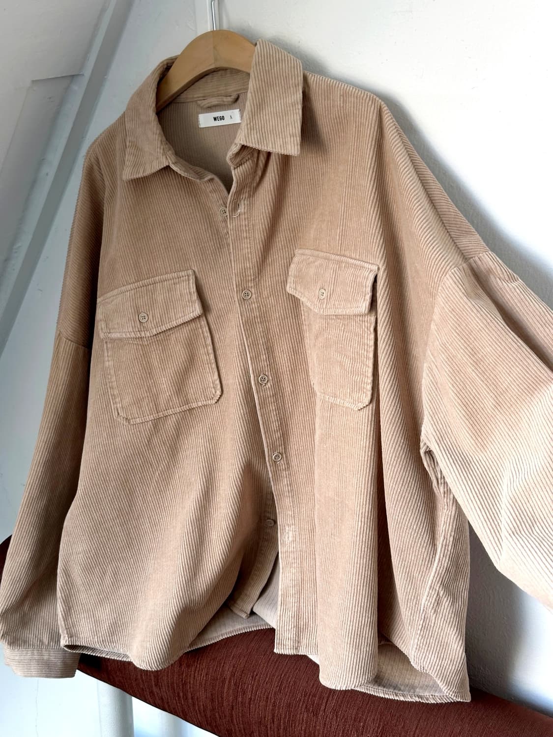 Cord design wide silhouette L/S shirt 상품이미지2