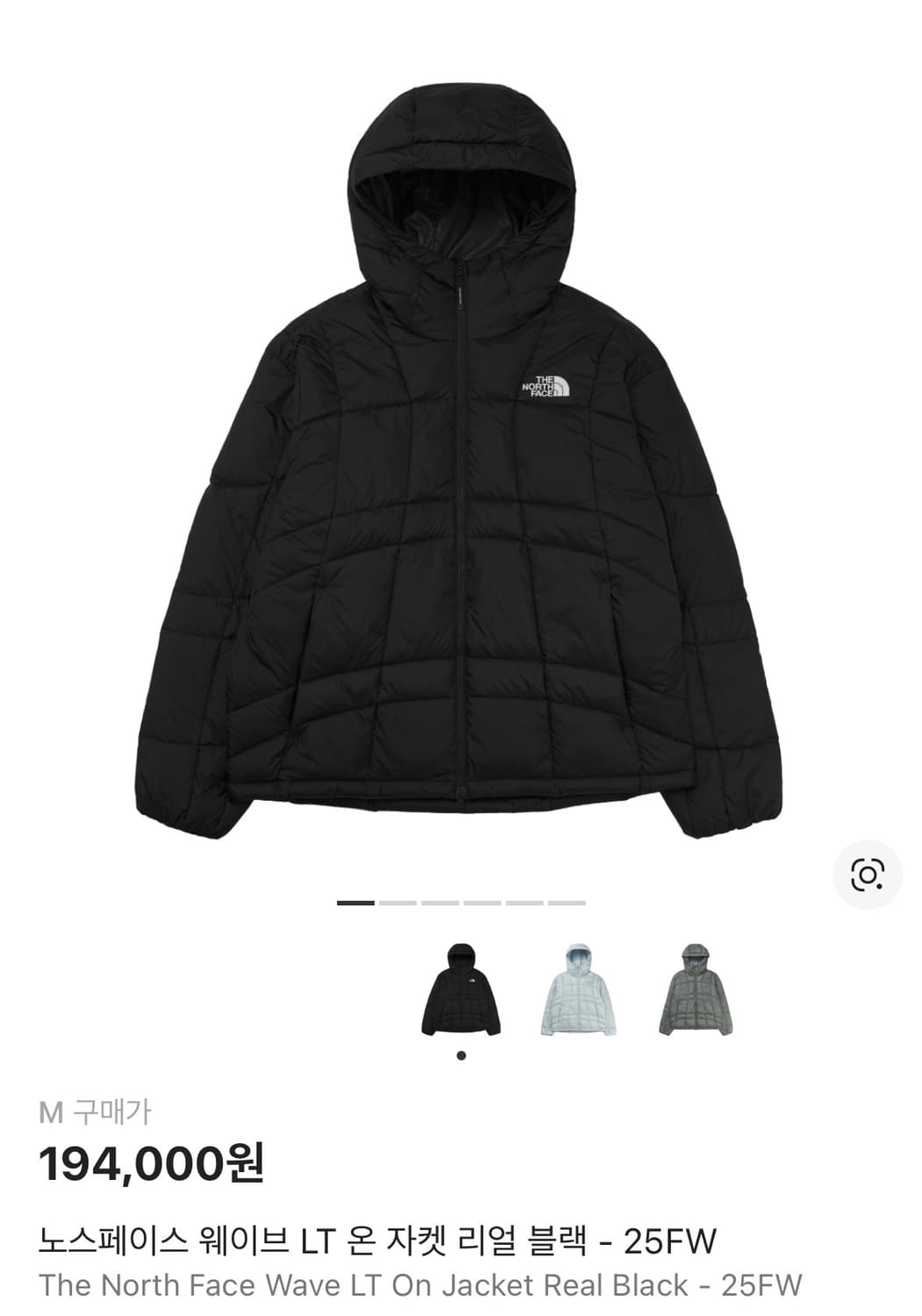 노스페이스 웨이브 LT 온 자켓 리얼 블랙 - 25FW 상품이미지1