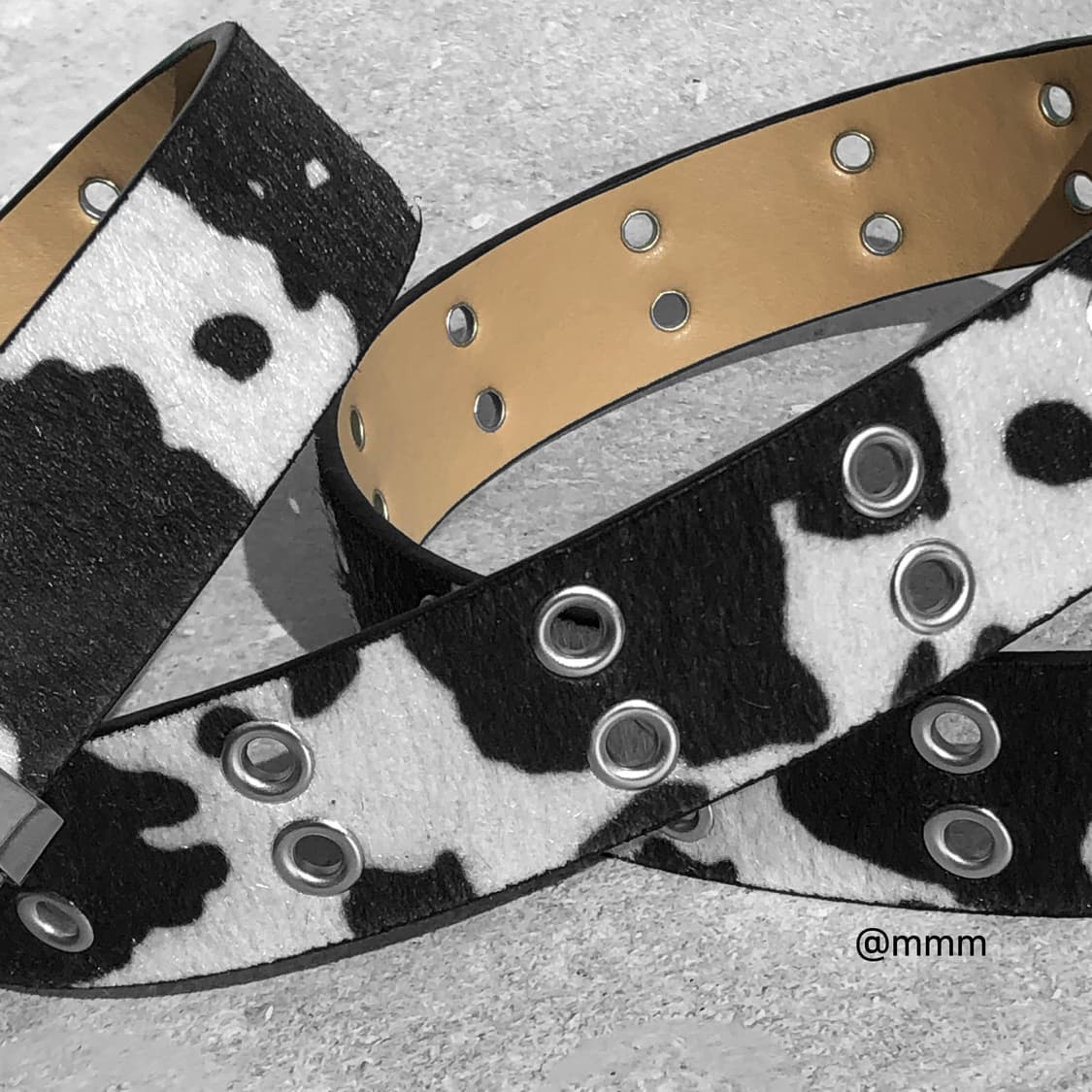 [Unisex] 카우헤어 더블 아일렛 송치 벨트 상품이미지8