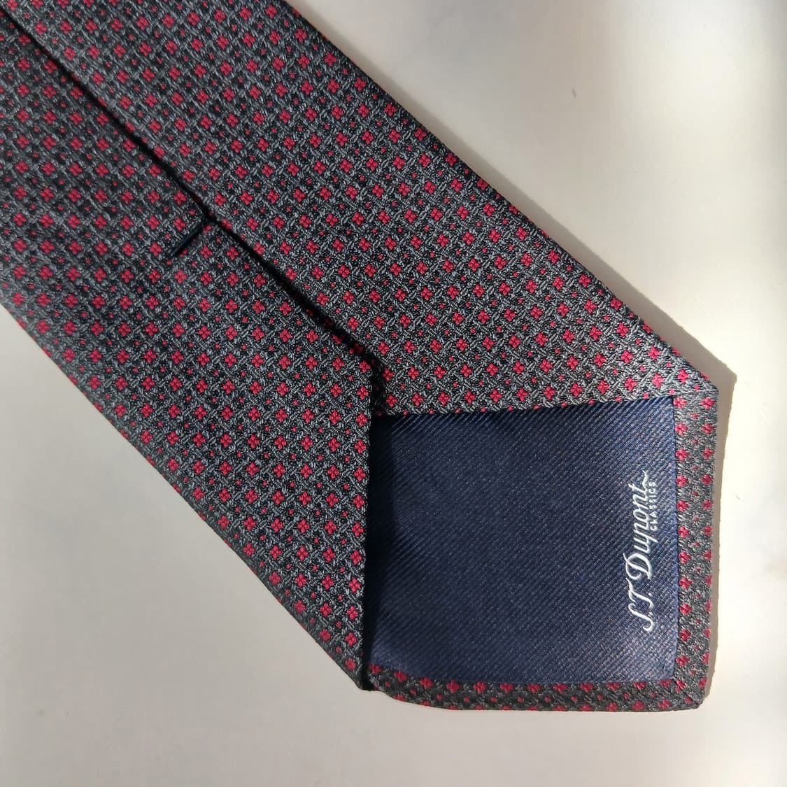 에스.티. 듀퐁 실크 진그레이 패턴 넥타이 8cm A+등급 E715 상품이미지6