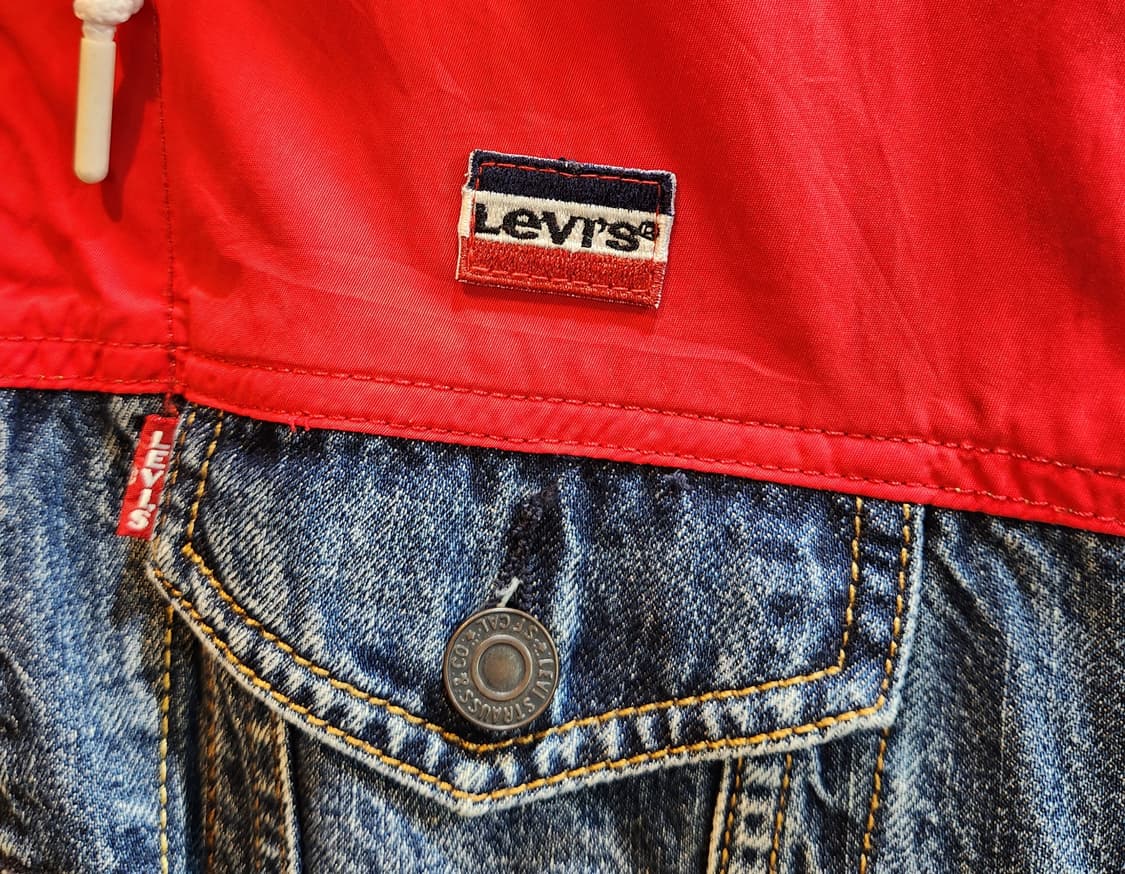 남,여 프리)LEVIS 리바이스 후드 믹스 데님 자켓 상품이미지3