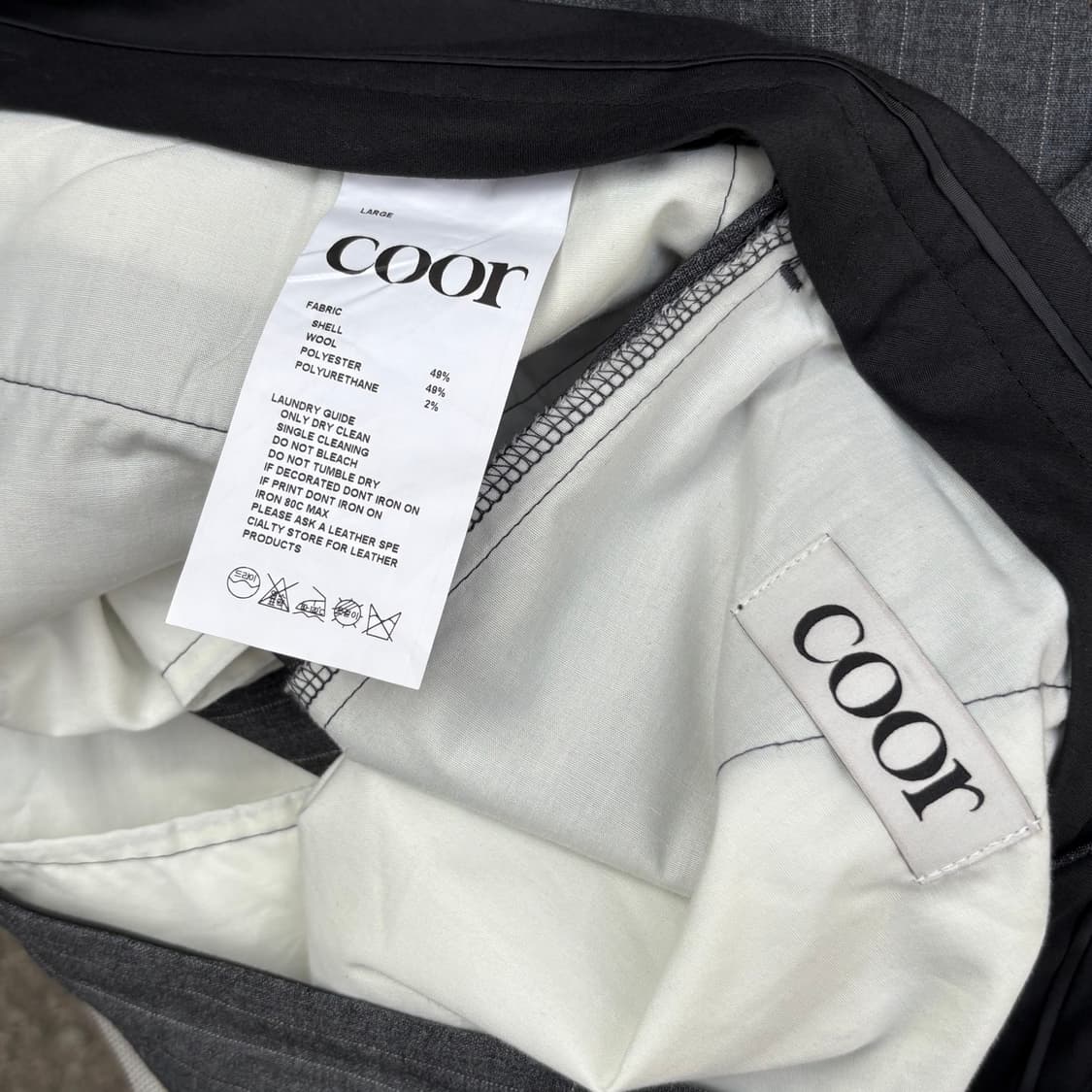 [L] coor 쿠어 스트라이프 울 와이드 슬랙스 상품이미지3