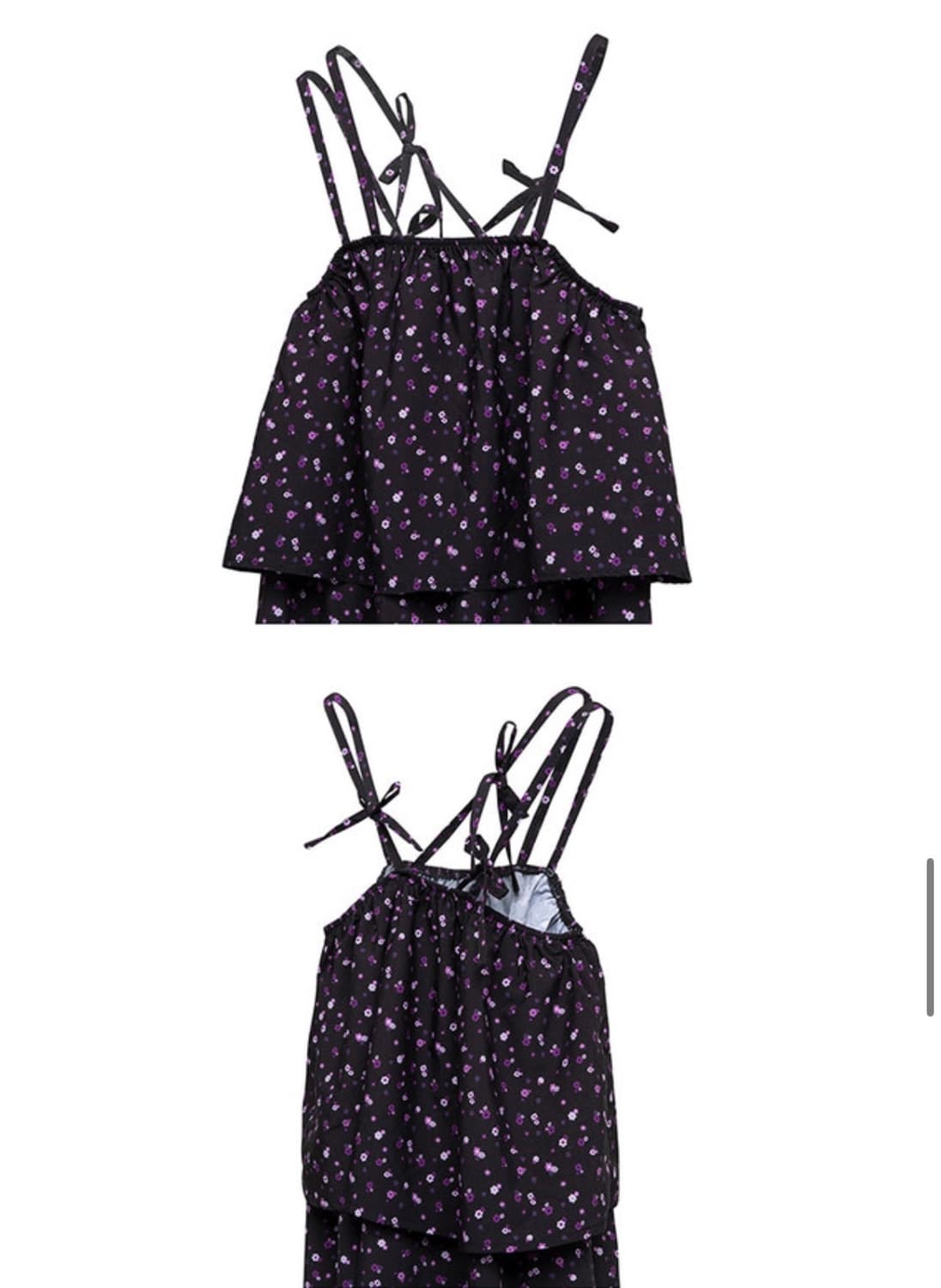 타겟토 플라워패턴 레이어드 원피스 새상품 (F/블랙) 상품이미지5