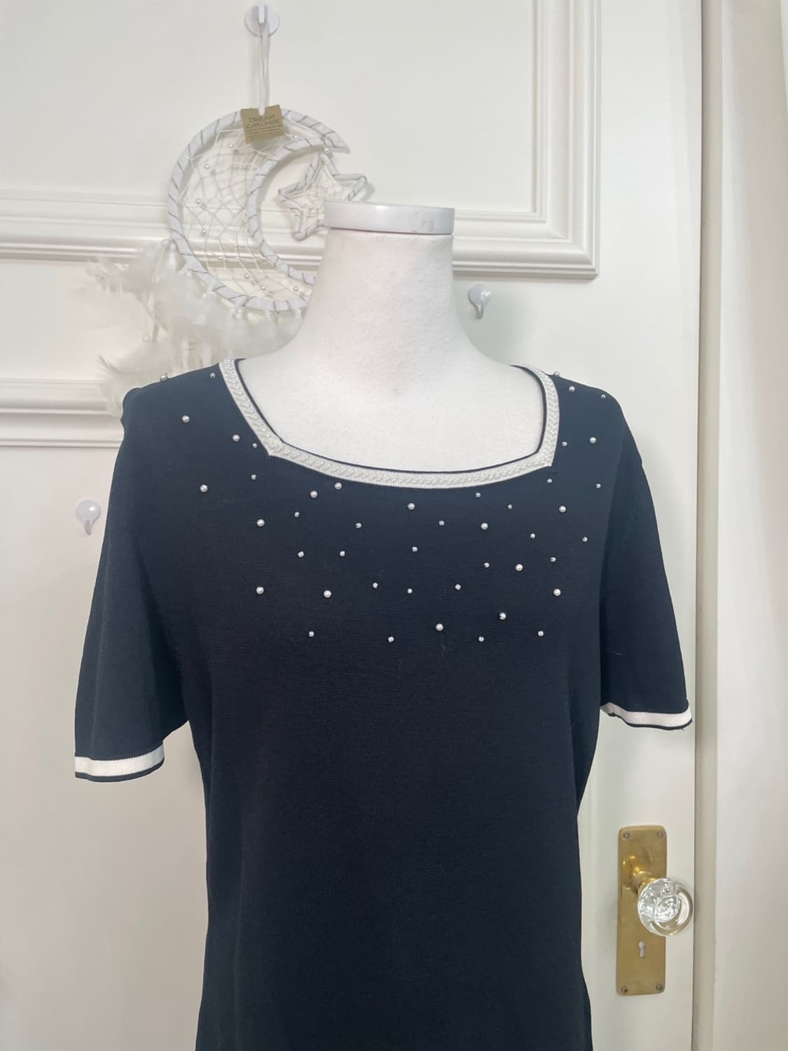 black beads point white line point half 상품이미지5