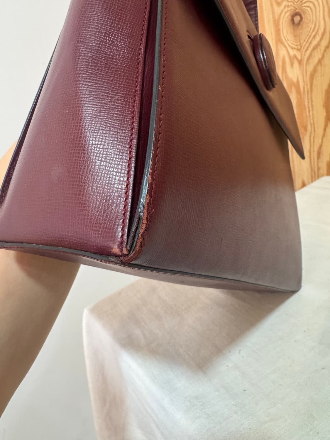 까르띠에 버건디 가죽 토트백 상품이미지7