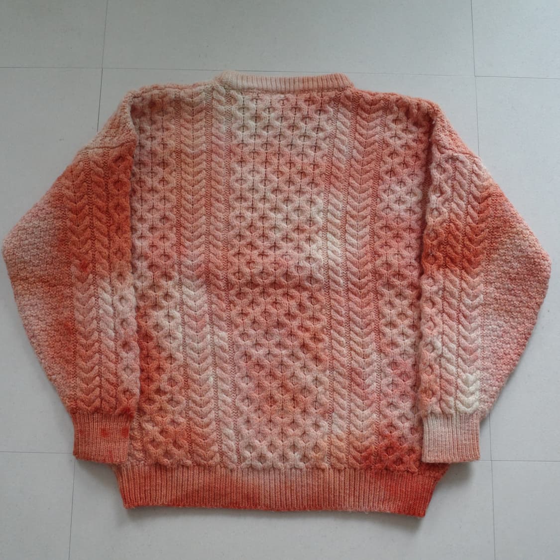 울 100% 피셔맨 타이다이드 케이블 니트 상품이미지5