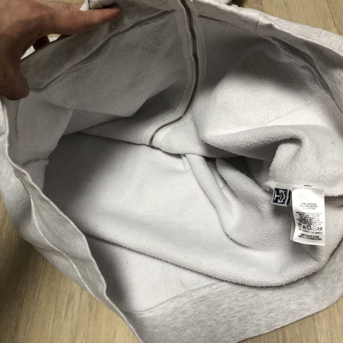 (L) 오베이 OBEY 1% 멜란지 그레이 후드 집업 후드티 상품이미지8