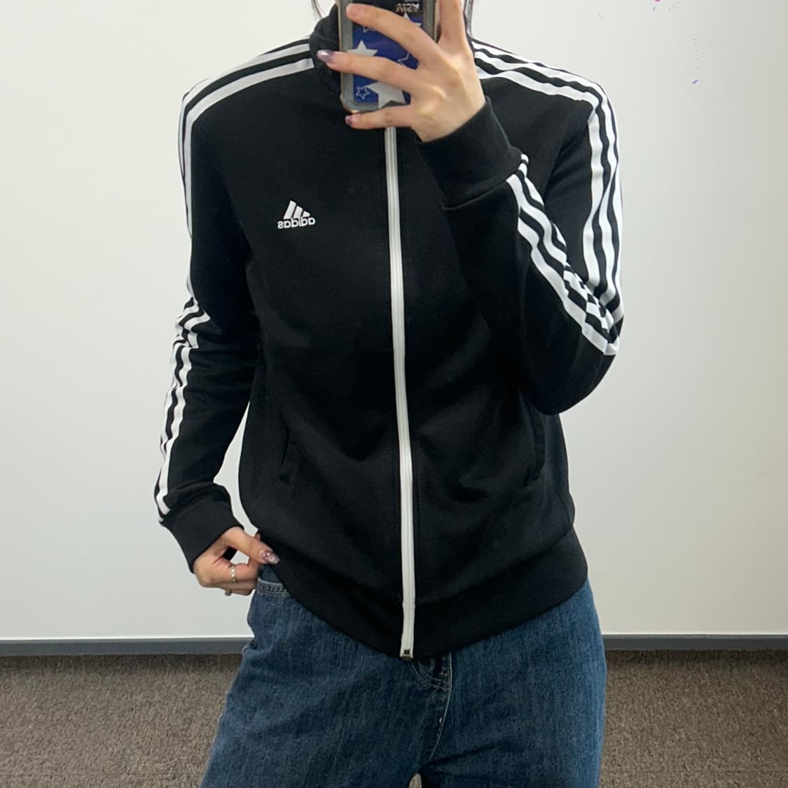 Adidas 아디다스 삼각로고 블랙 트랙탑 져지 상품이미지1