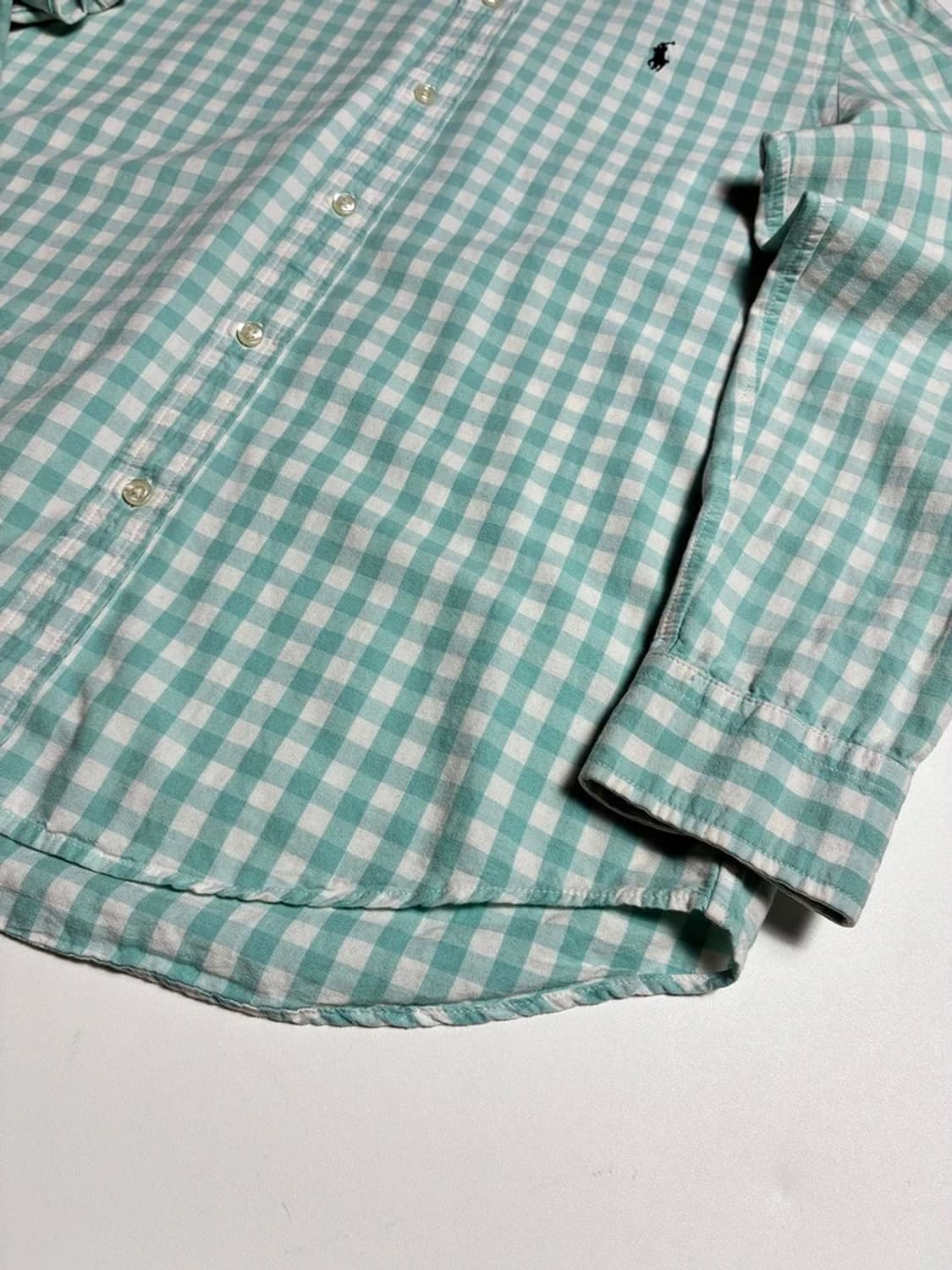 폴로 랄프로렌 민트 깅엄 체크 버튼다운 카라 셔츠 R1339  상품이미지3