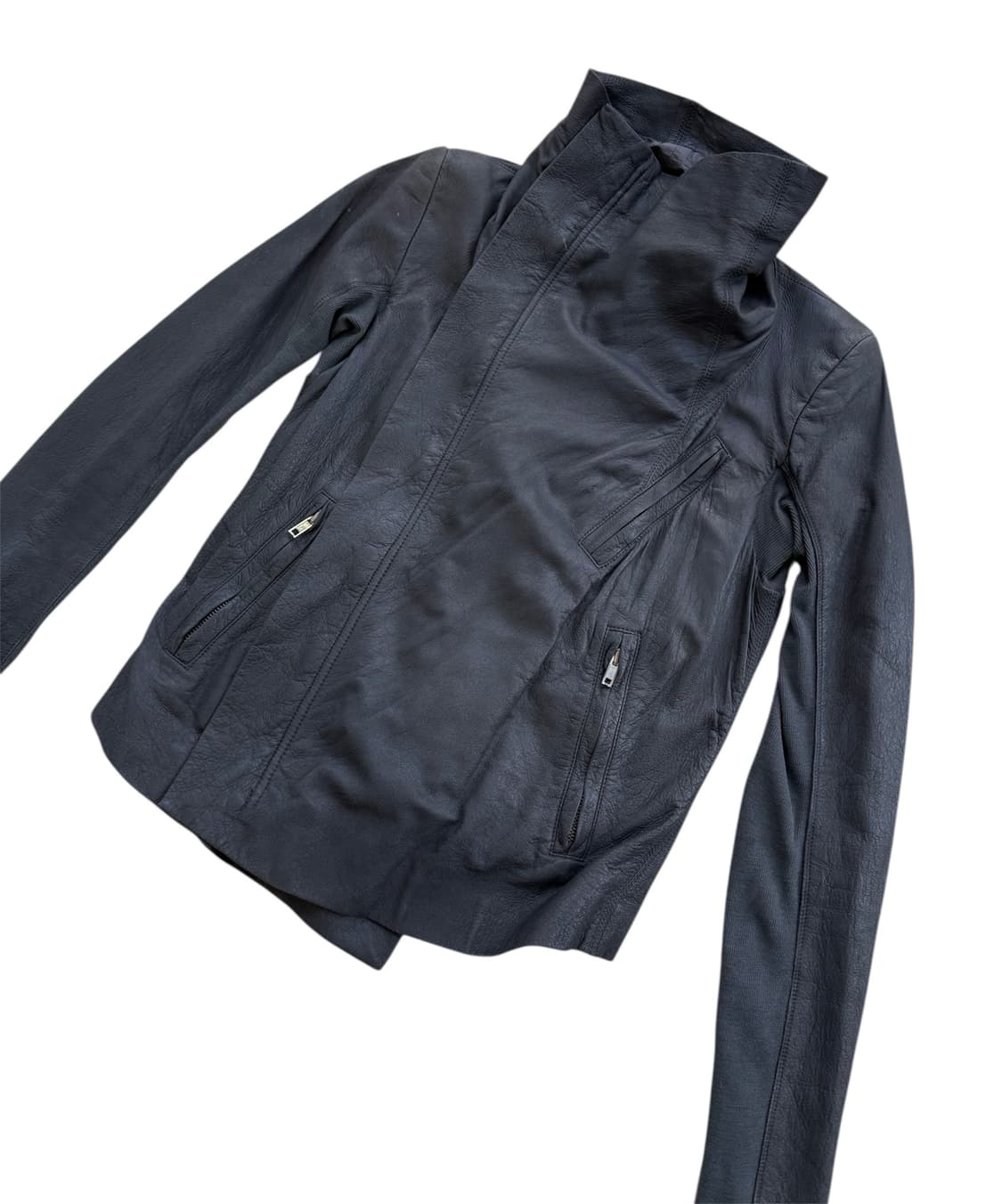 릭오웬스 램스킨 하이넥 레더 자켓 상품이미지5