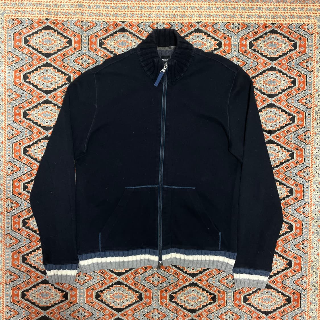 휴고보스 네이비 니트 집업 남성L 상품이미지1