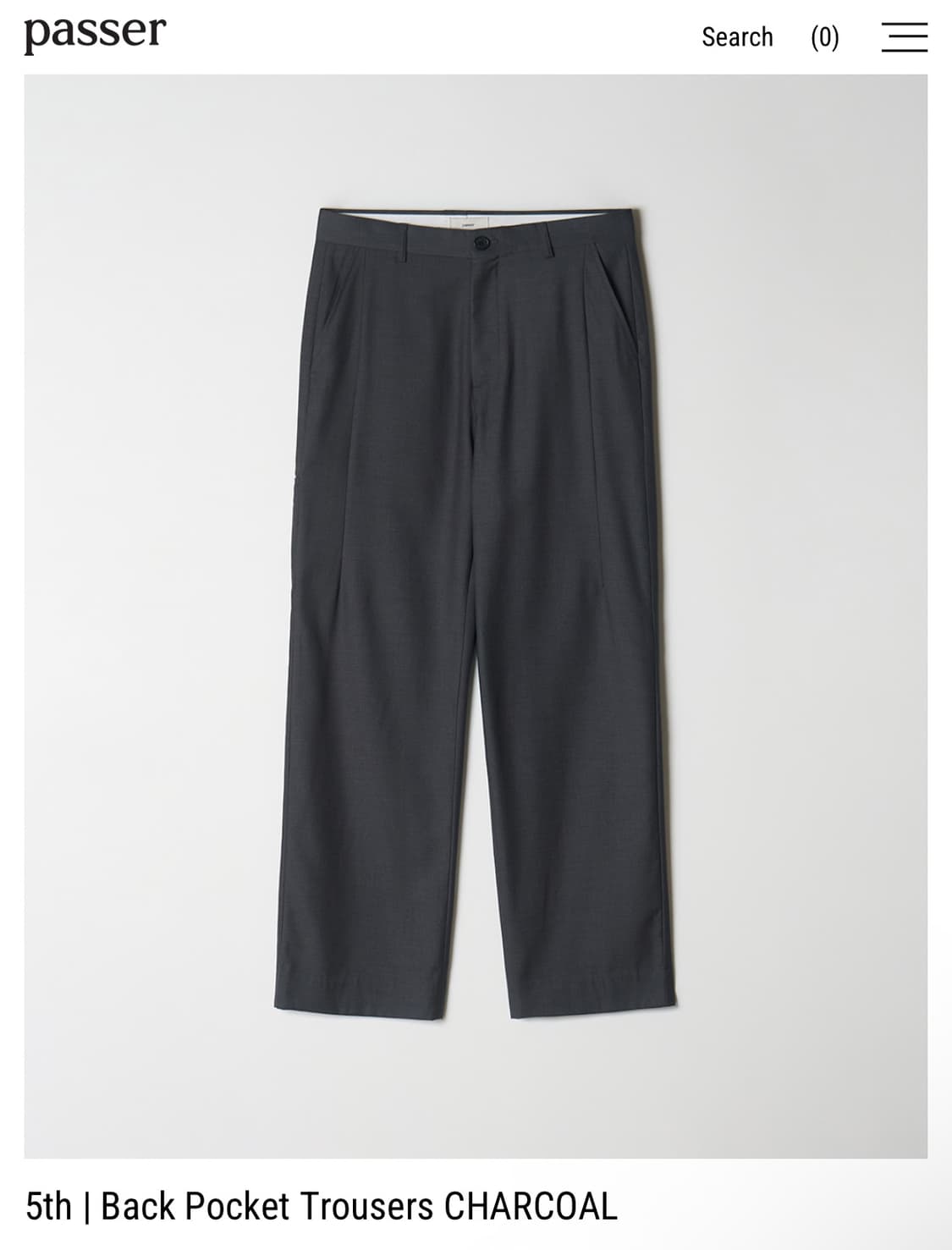 파세르 백 포켓 트라우저 차콜 상품이미지1