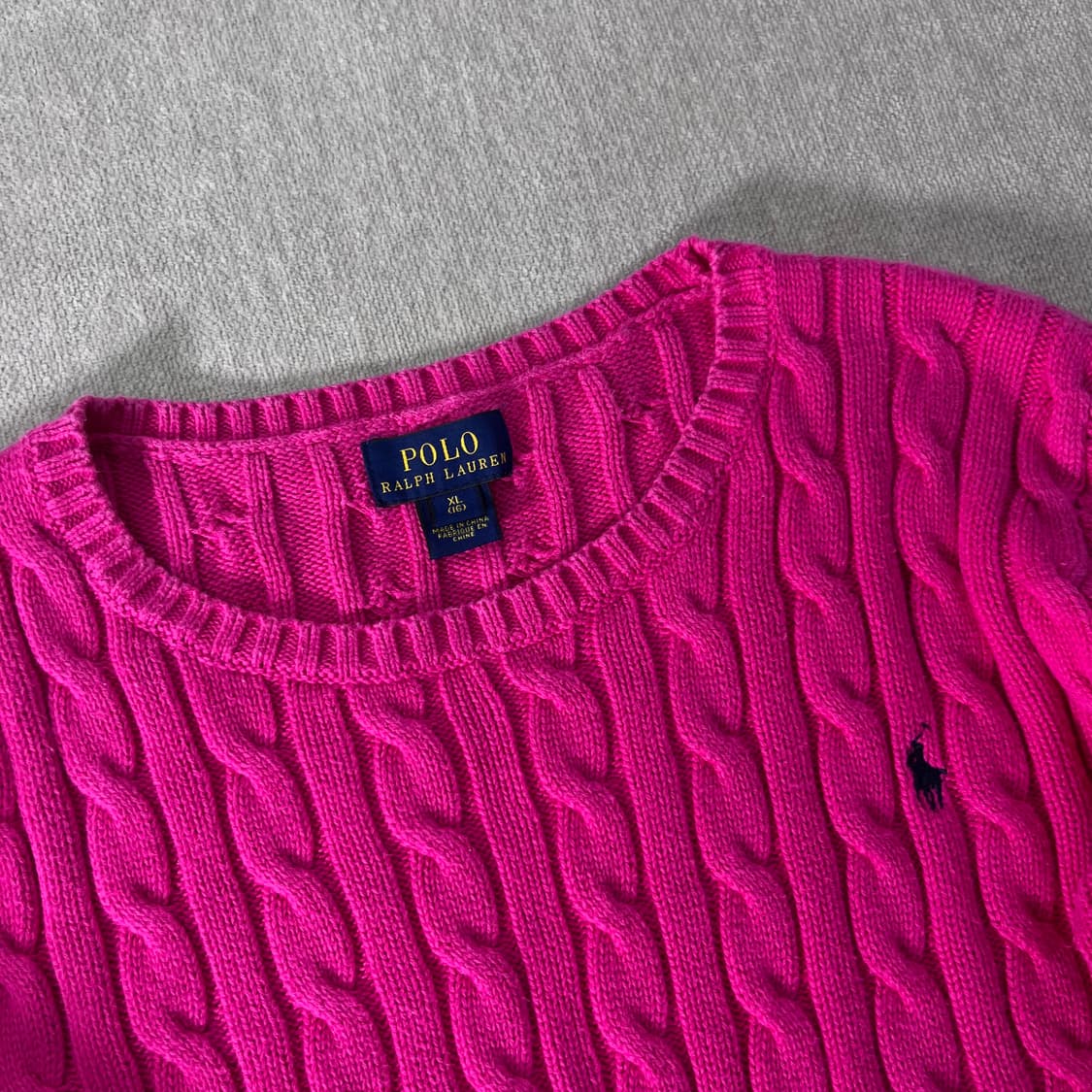 W 95 폴로랄프로렌 핑크 꽈배기 니트 상품이미지2