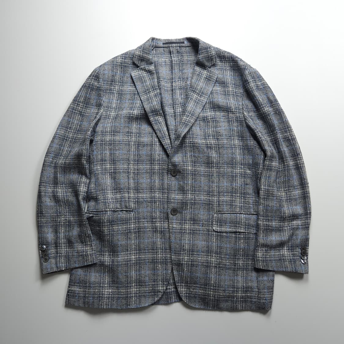 빨질레리 이태리 체크 린넨 혼방 블레이저 (XL) 상품이미지1