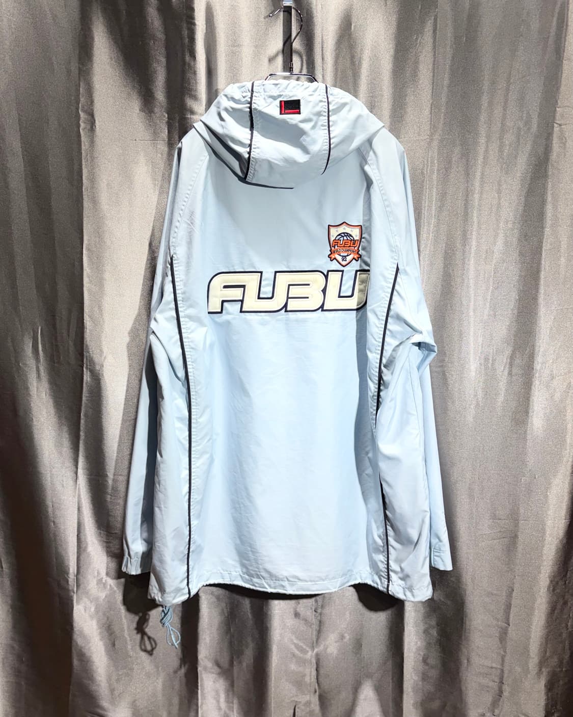 L FUBU 푸부 빅로고 스카이블루 나일론 후드집업 상품이미지3