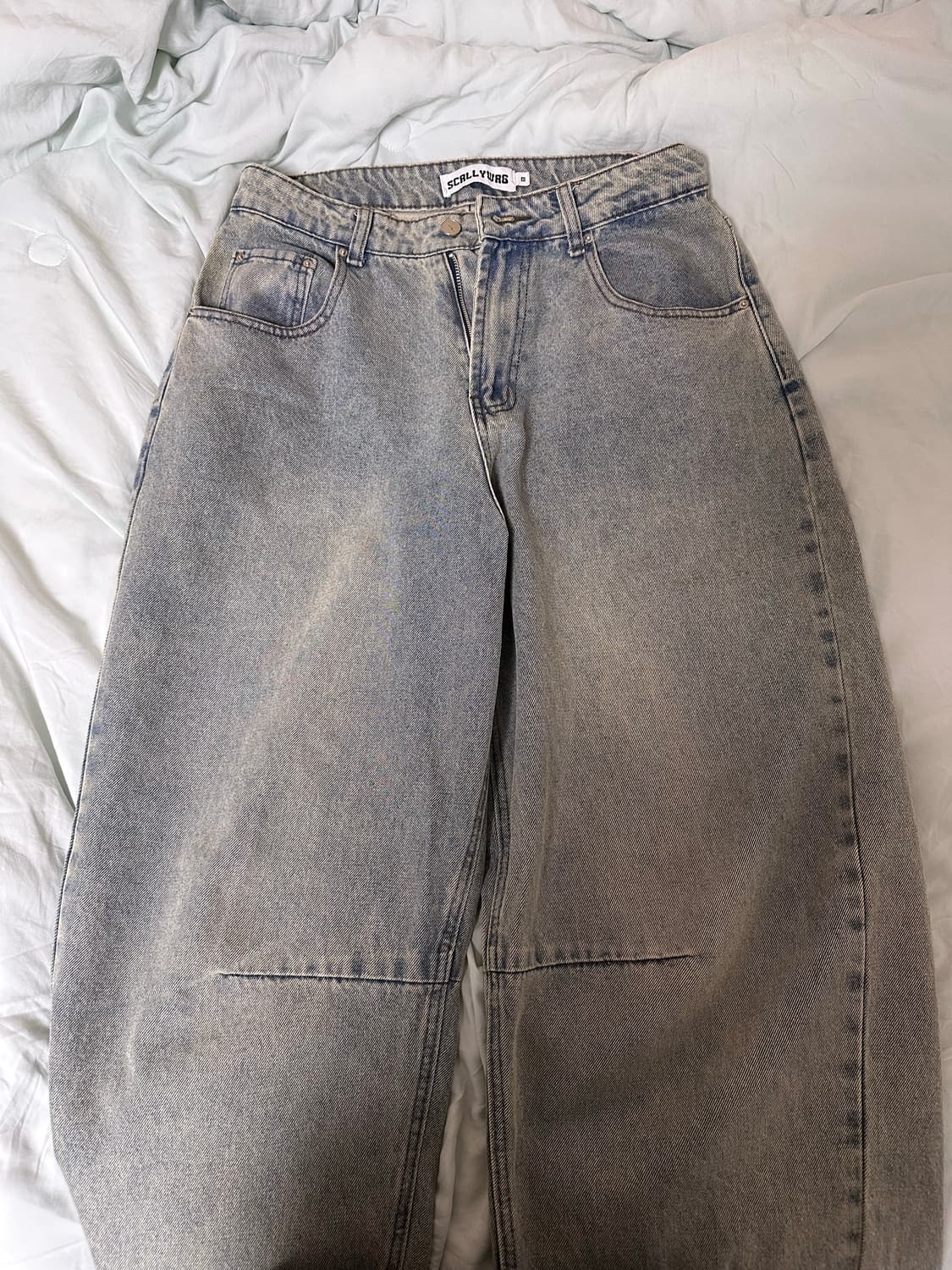 스켈리웩 벌룬핏 커브드 멀티 다트 데님[틴빈티지블루] 상품이미지5