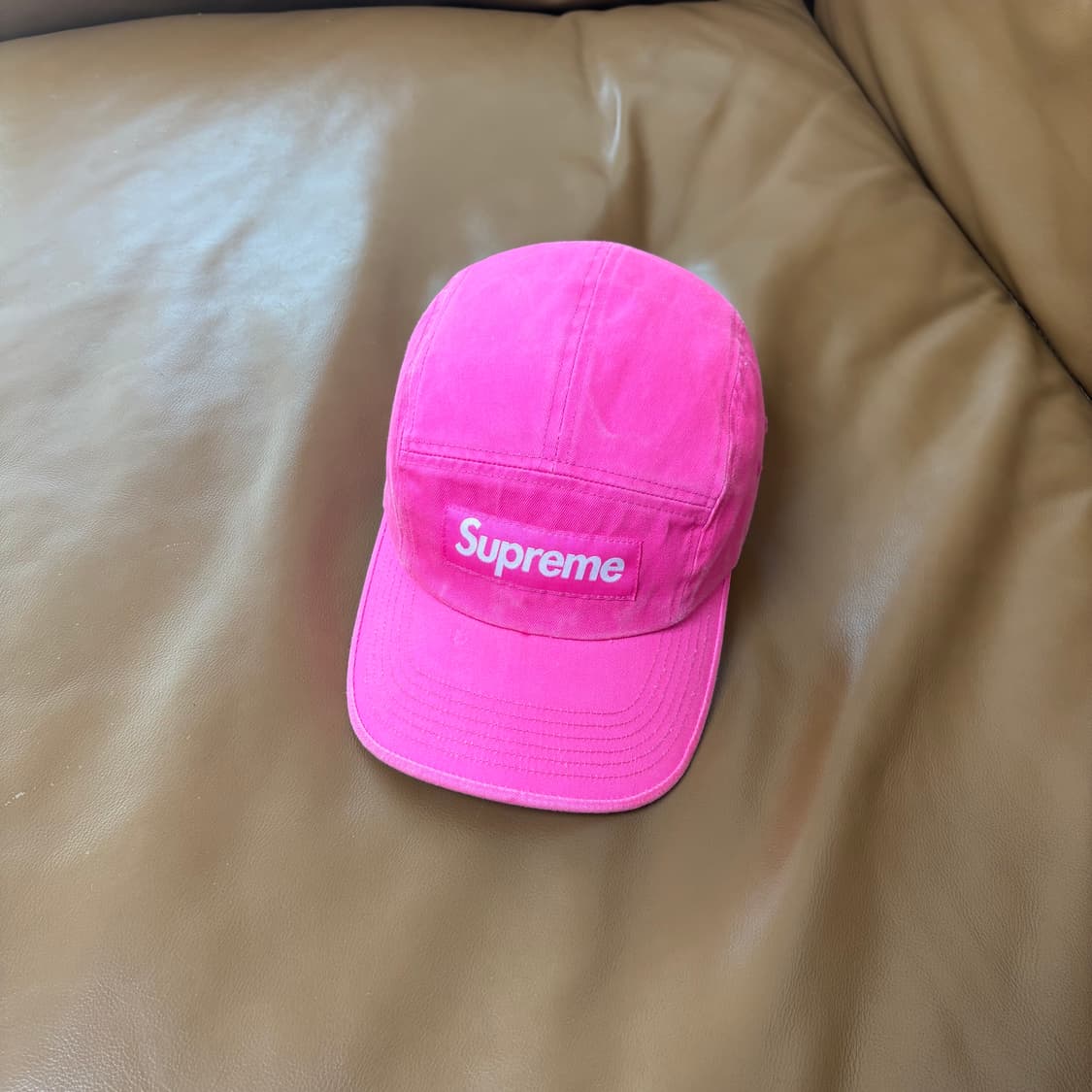 슈프림 캠프캡 모자 박스로고 23ss 워시드 핑크 상품이미지1