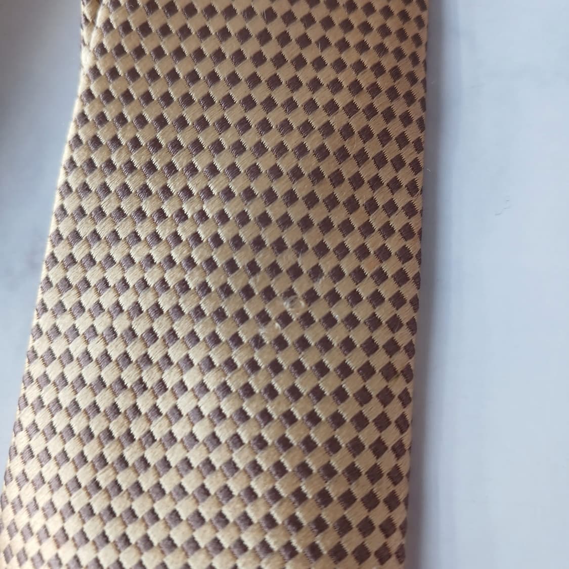 지오지아 실크 골드 마이크로 패턴 넥타이 8.4cm A등급 A19839 상품이미지10