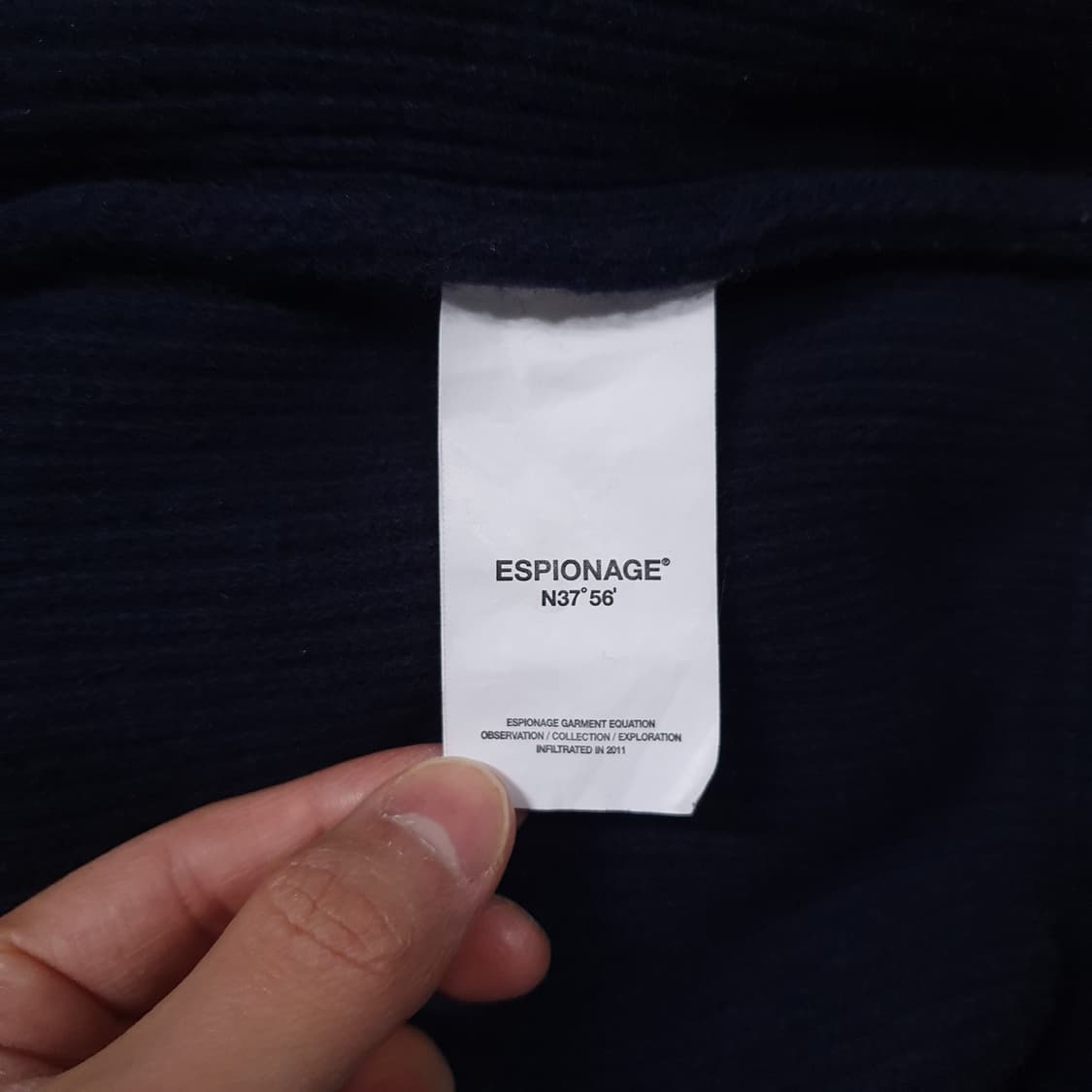 M) 에스피오나지 밀러 헤비웨이트 라운드넥 니트 스웨터 가디건 네이비 상품이미지8