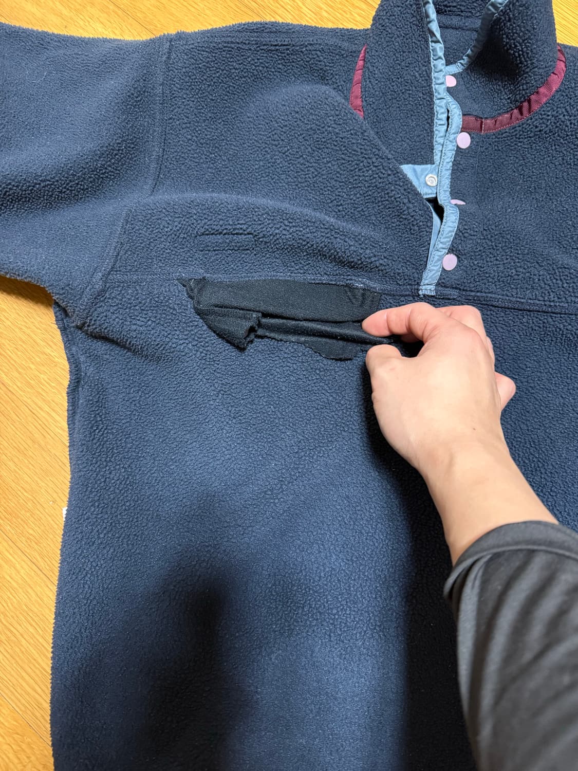 M 파타고니아 빈티지 신칠라 네이비 포켓 그레이 상품이미지8