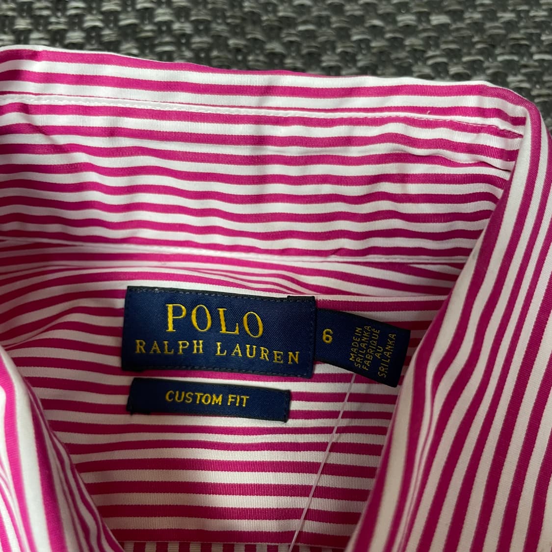폴로랄프로렌 네이비 포니 딥핑크 스트라이프 긴팔 셔츠 커스텀핏 6 상품이미지5