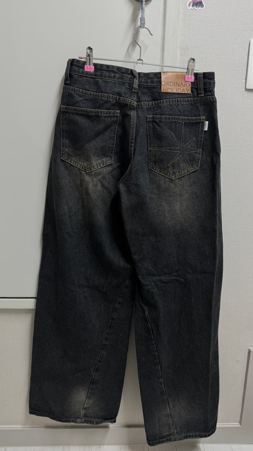 오디너리 홀리데이 라인데님 와이드 팬츠 M 상품이미지6