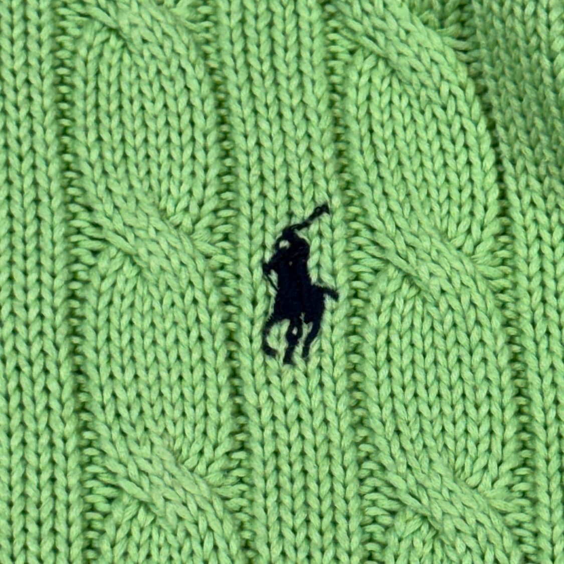 XXL) 폴로 랄프로렌 케이블 꽈배기 라운드넥 니트 연두색 상품이미지4