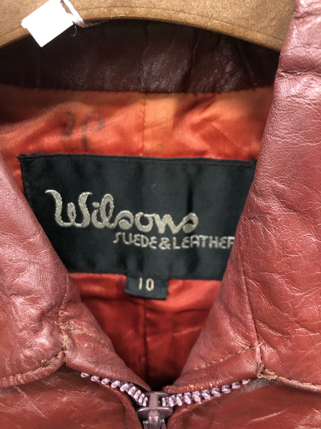 90s 윌슨 레더 버건디 소가죽 자켓 상품이미지3