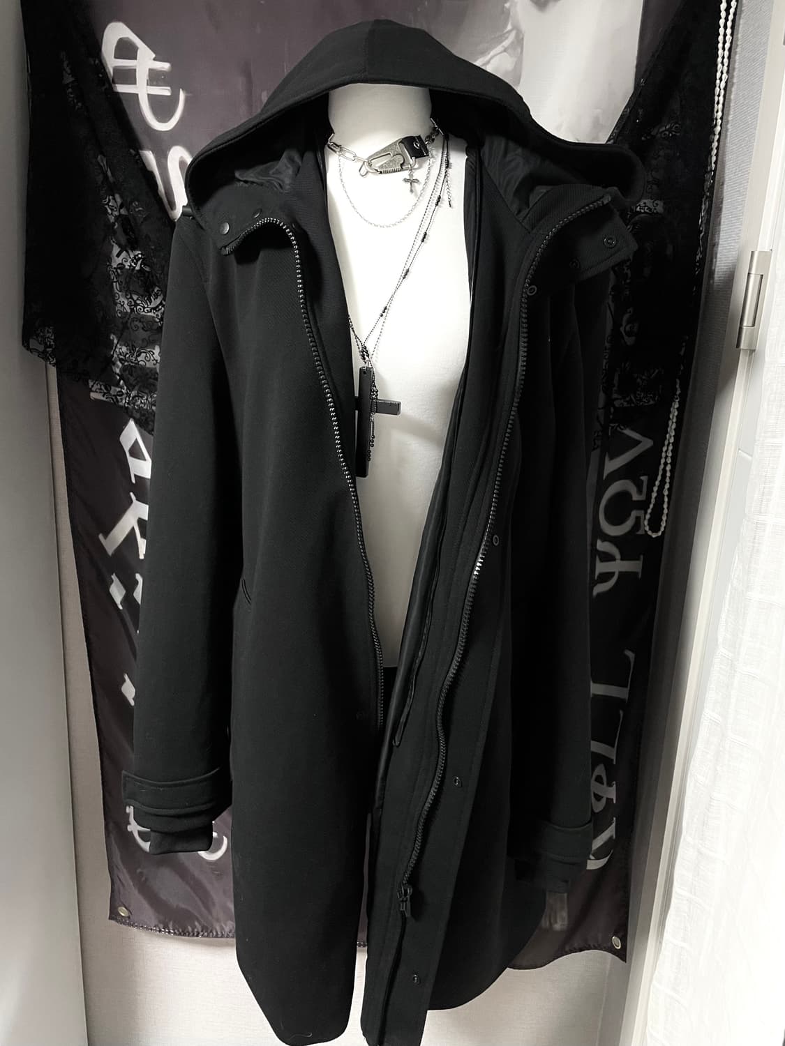 자라 블랙후드롱코트집업 요지야마모토남녀공용유니섹스다크웨어아방가르드 상품이미지1