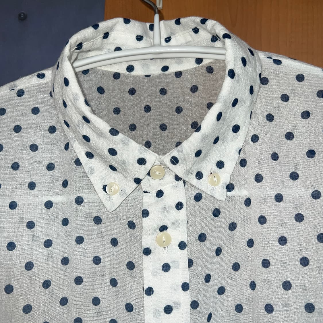 도트 반팔 셔츠 원피스 상품이미지3