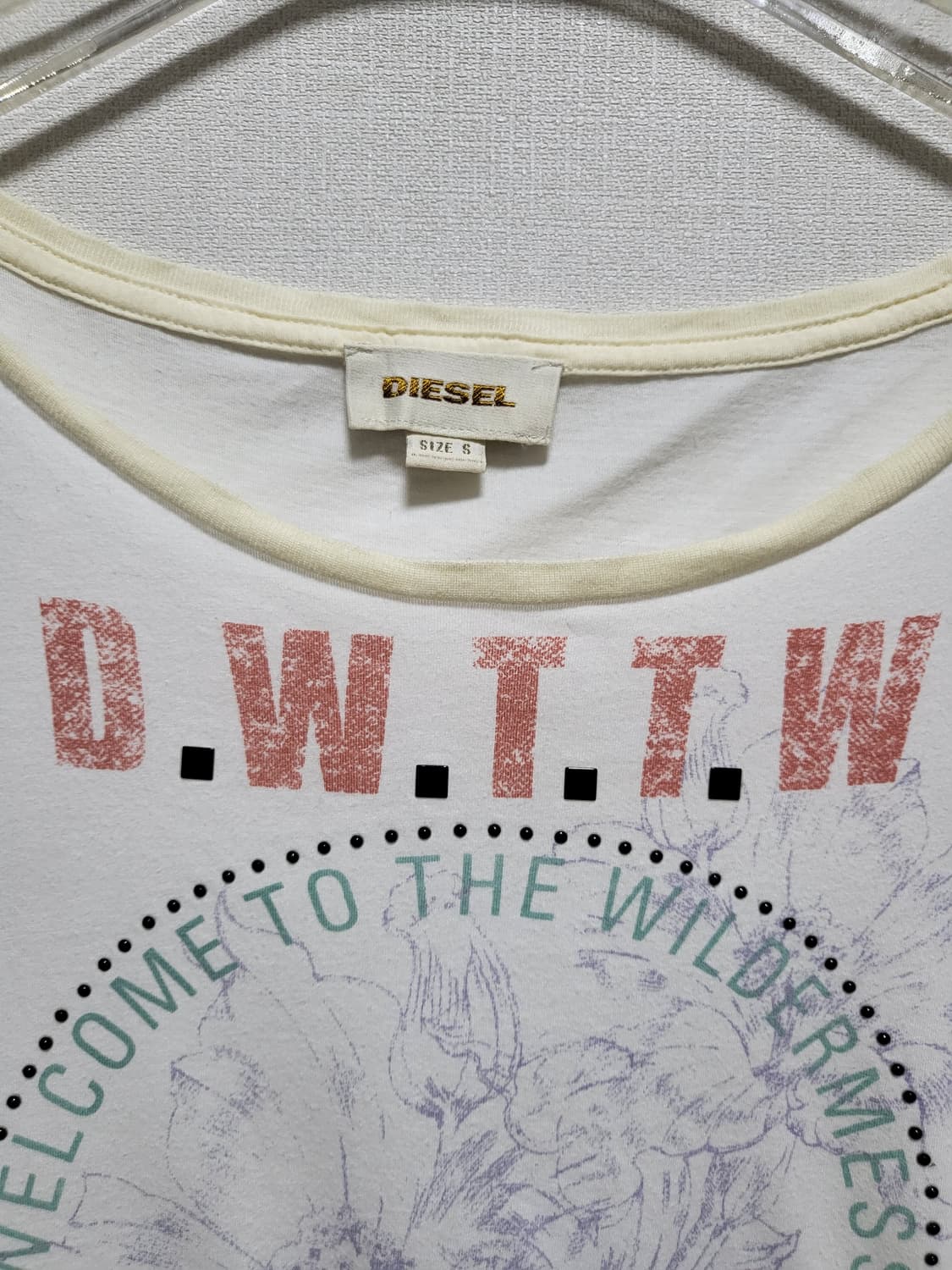 Diesel 디젤 흰색 프린팅 반팔 티셔츠 S 55-66 상품이미지2