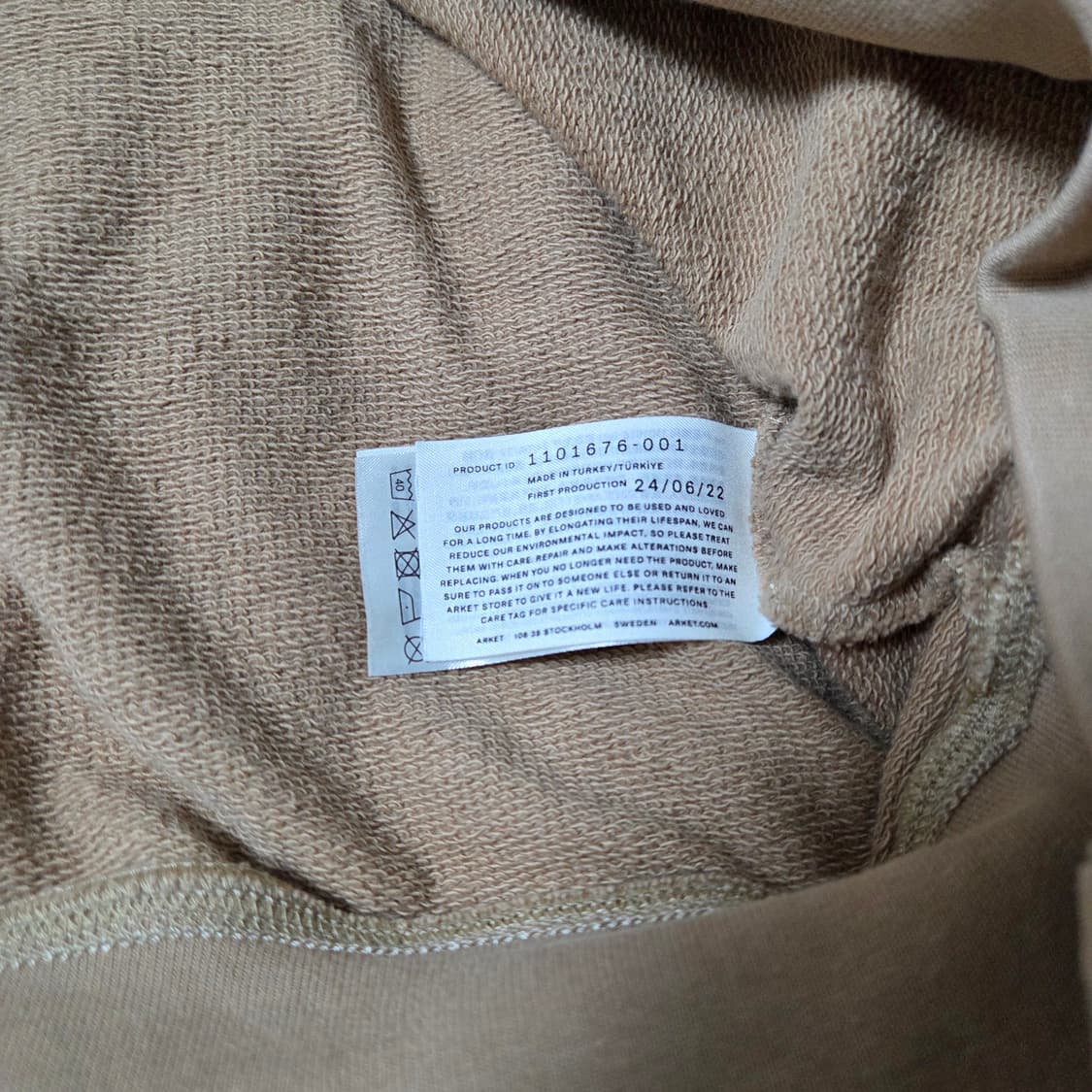 아르켓 하프 집업 폴로 티셔츠 M 베이지 / 쿼티 카라티 긴팔 맨투맨 상품이미지3