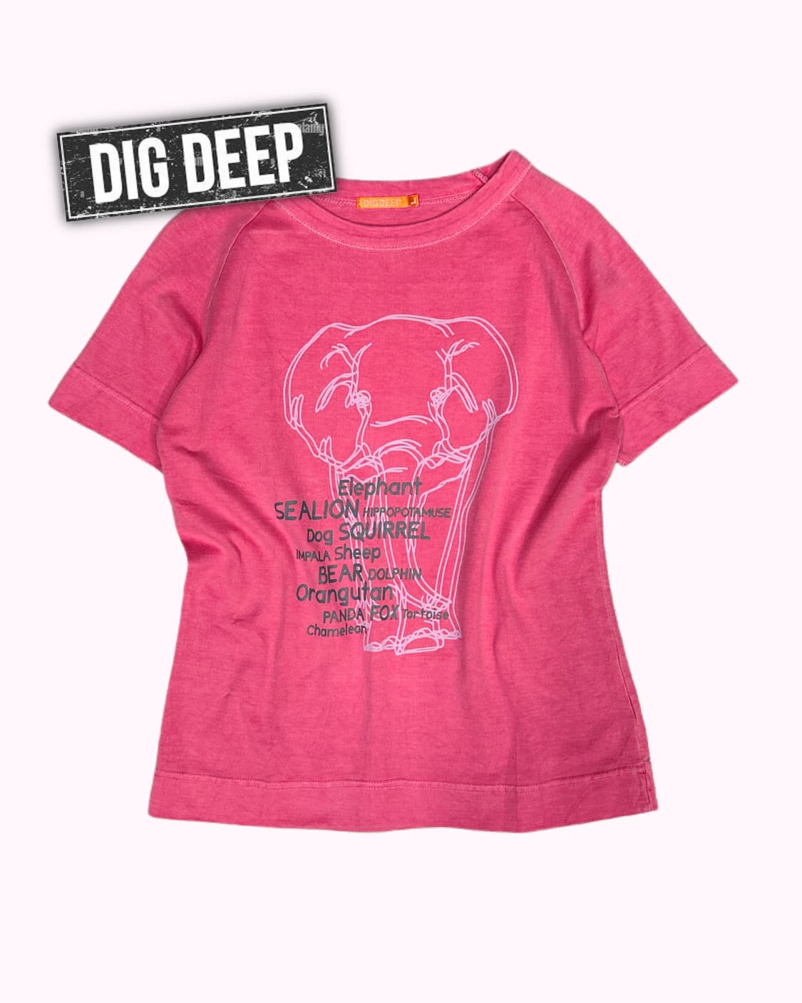 pink raglan elephant t-shirt 상품이미지1