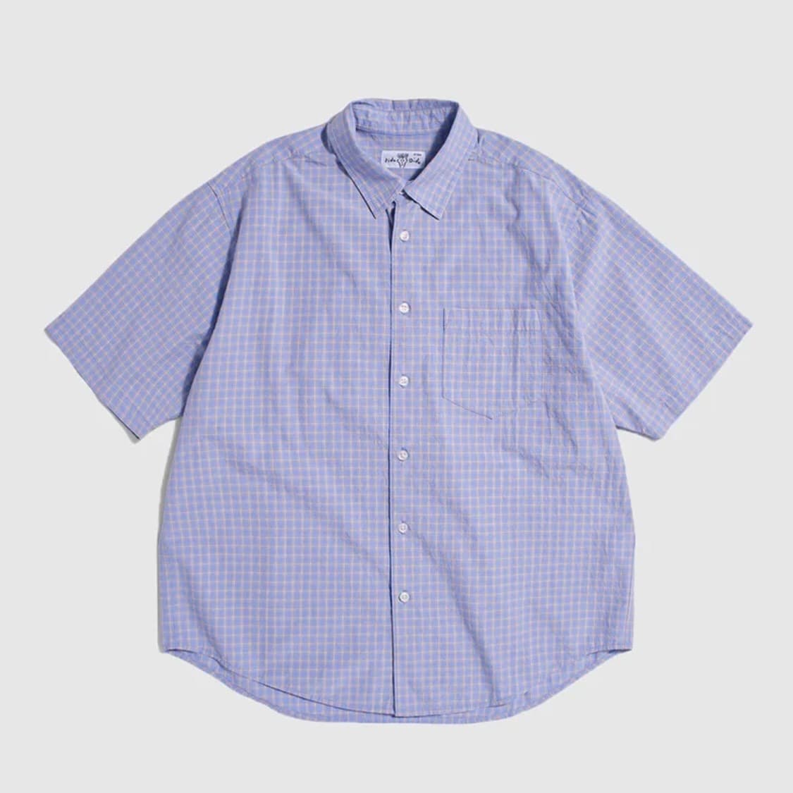 피도디도 체크하프셔츠 퍼플색 상품이미지1