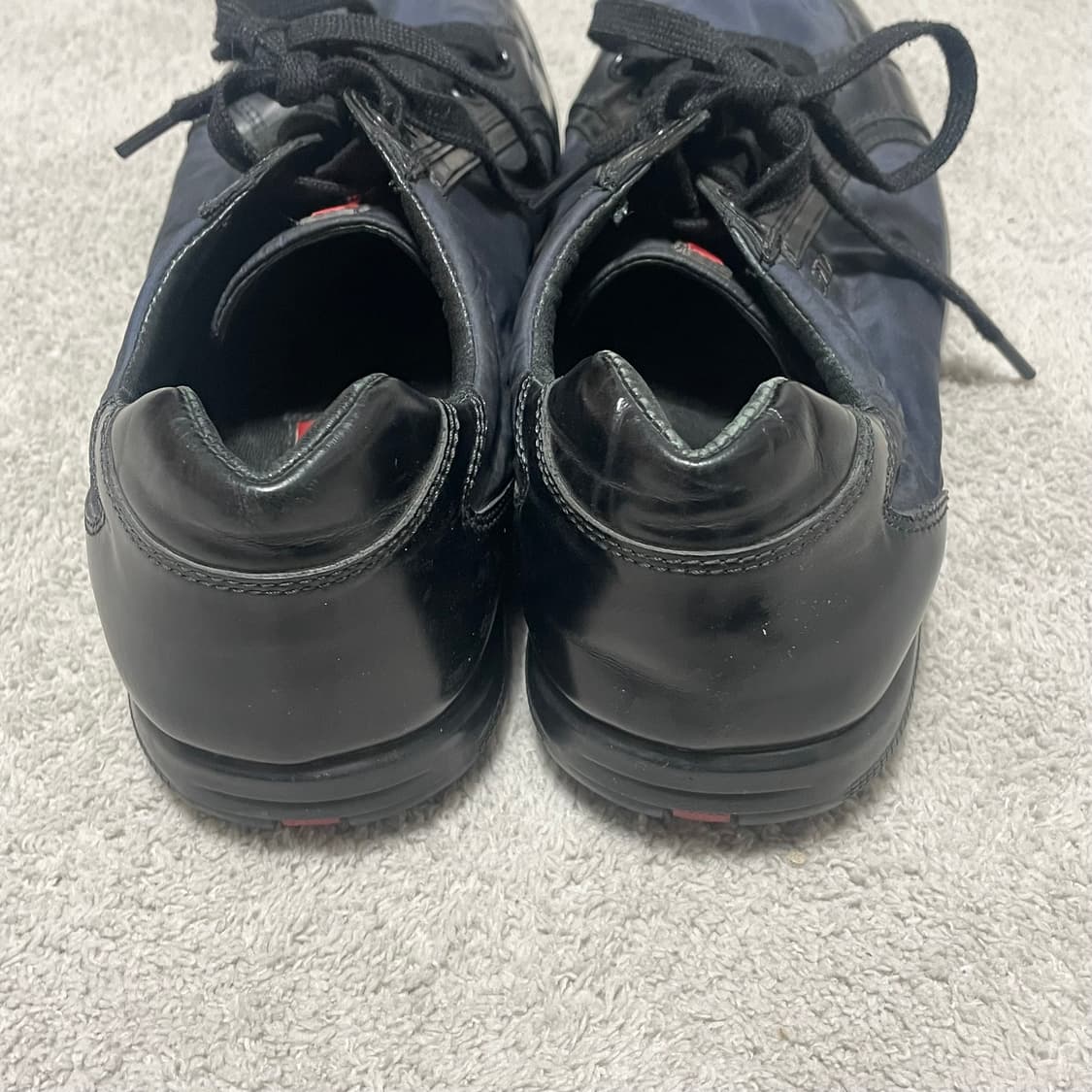 270) 프라다 스포츠 레더 나일론 메탈 로고 트레이너 스니커즈 상품이미지4