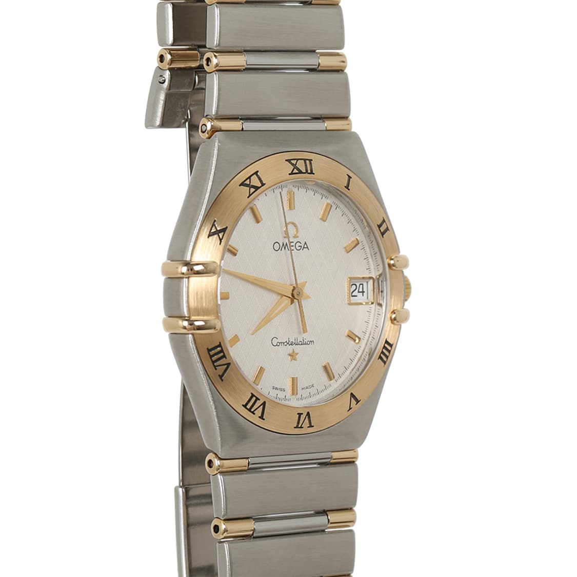 오메가 컨스텔레이션 하프바 워치 화이트 콤비 시계 인덱스 상품이미지5