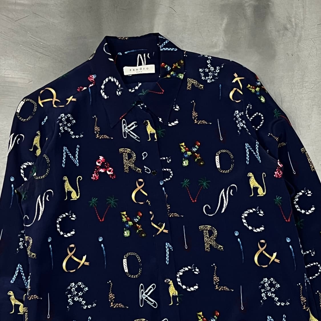  산드로 멀티 패턴 실크 셔츠 y16306 상품이미지3