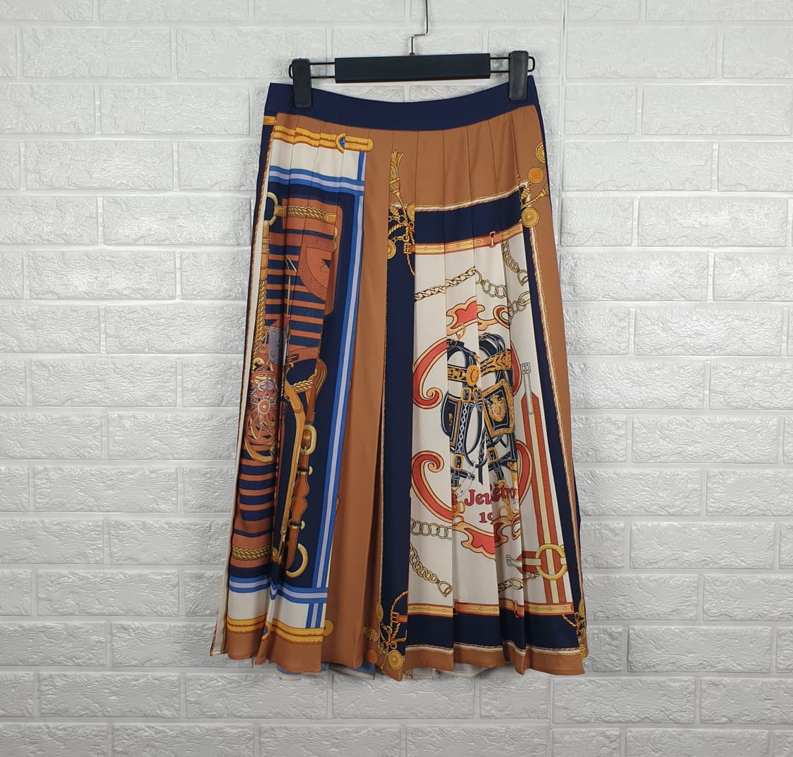 [26]주크 스카프 패턴 플리츠 스커트 상품이미지2