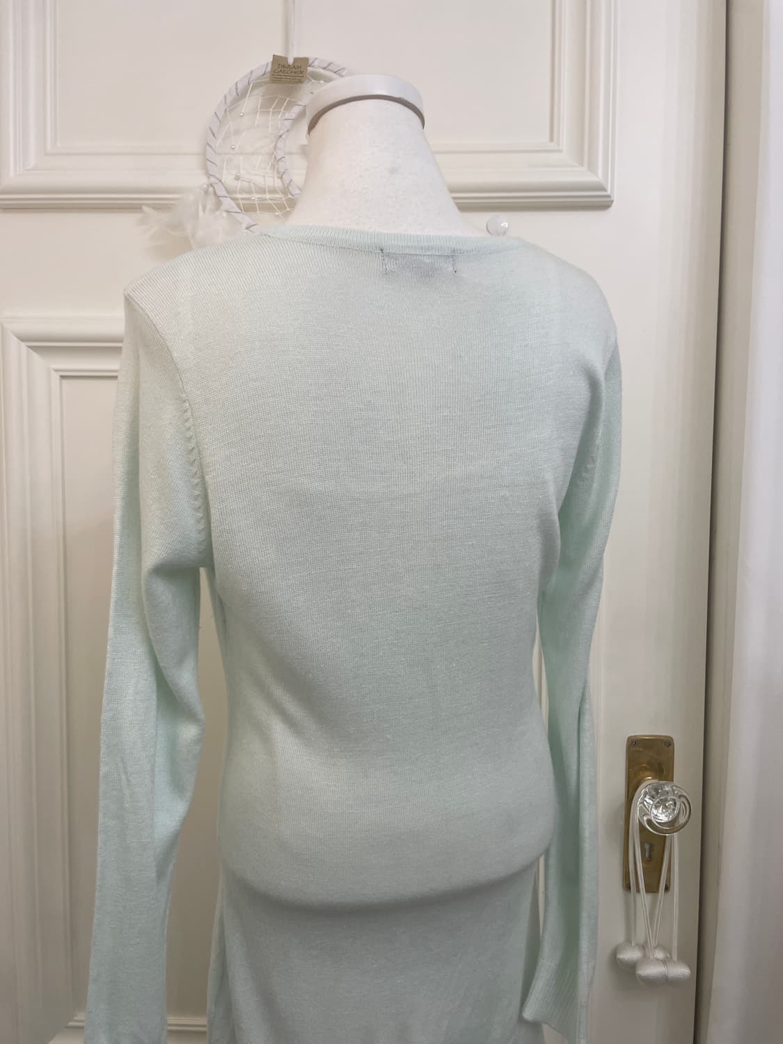 mint pocket long cardigan&white lace sat 상품이미지4