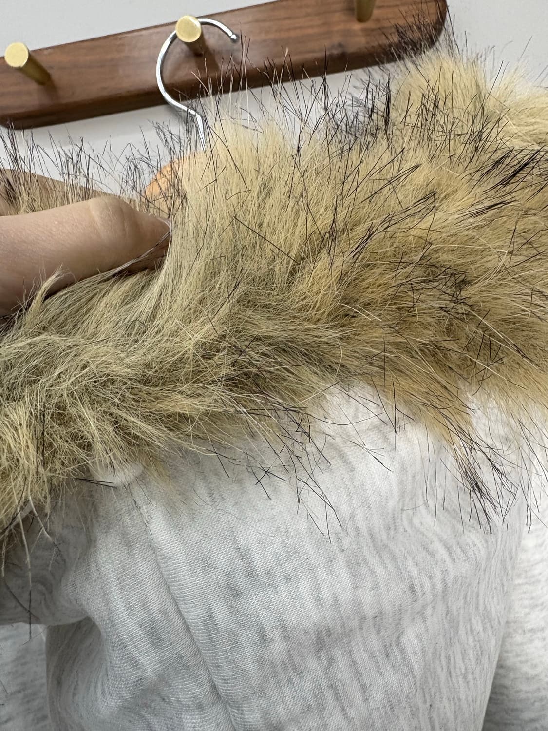 빈티지 레터링 퍼 후드집업 (퍼 탈부착 가능) A3125 상품이미지5