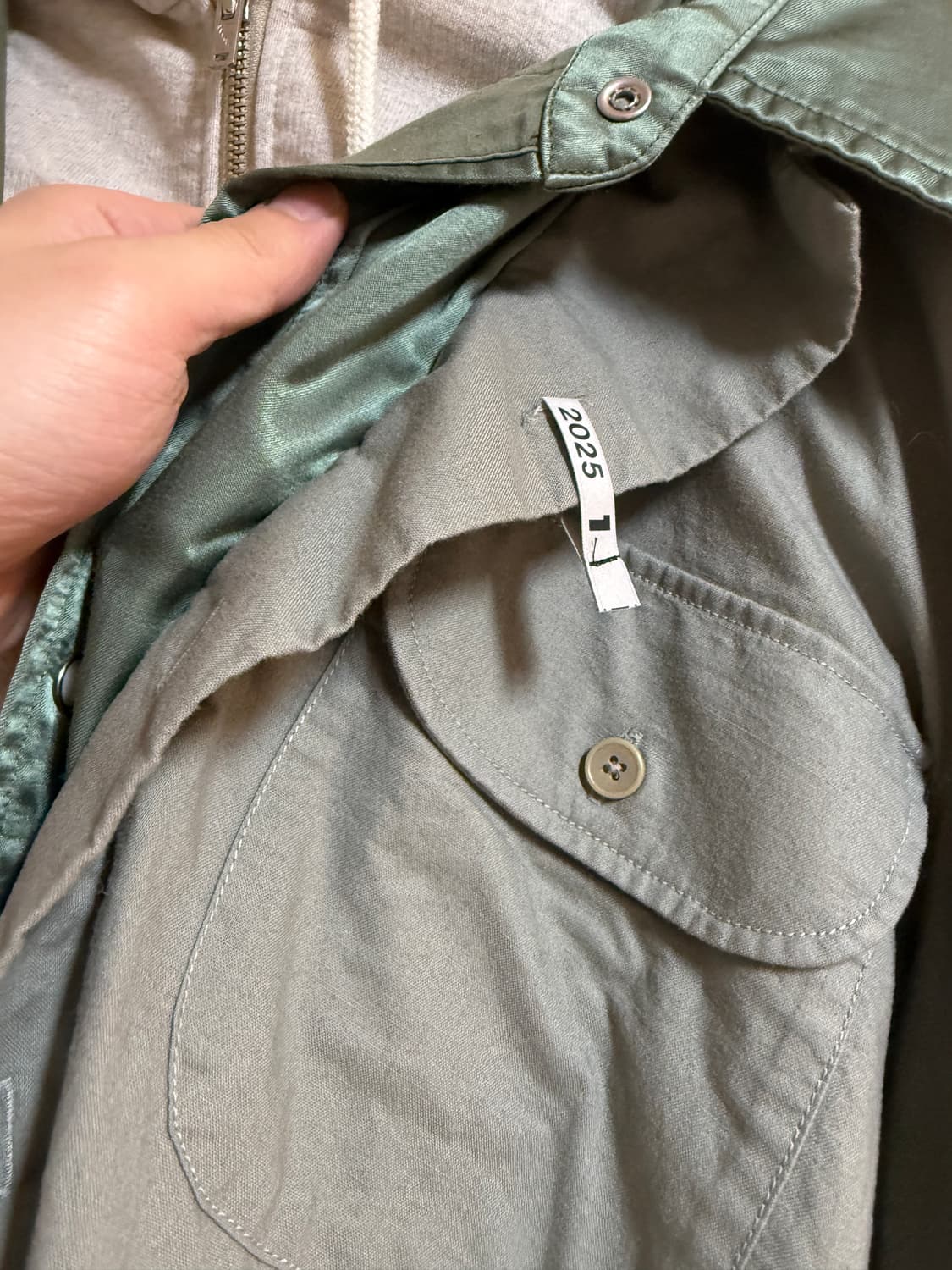 미하라 야스히로 트리플 레이어드 셔츠 카키 상품이미지4