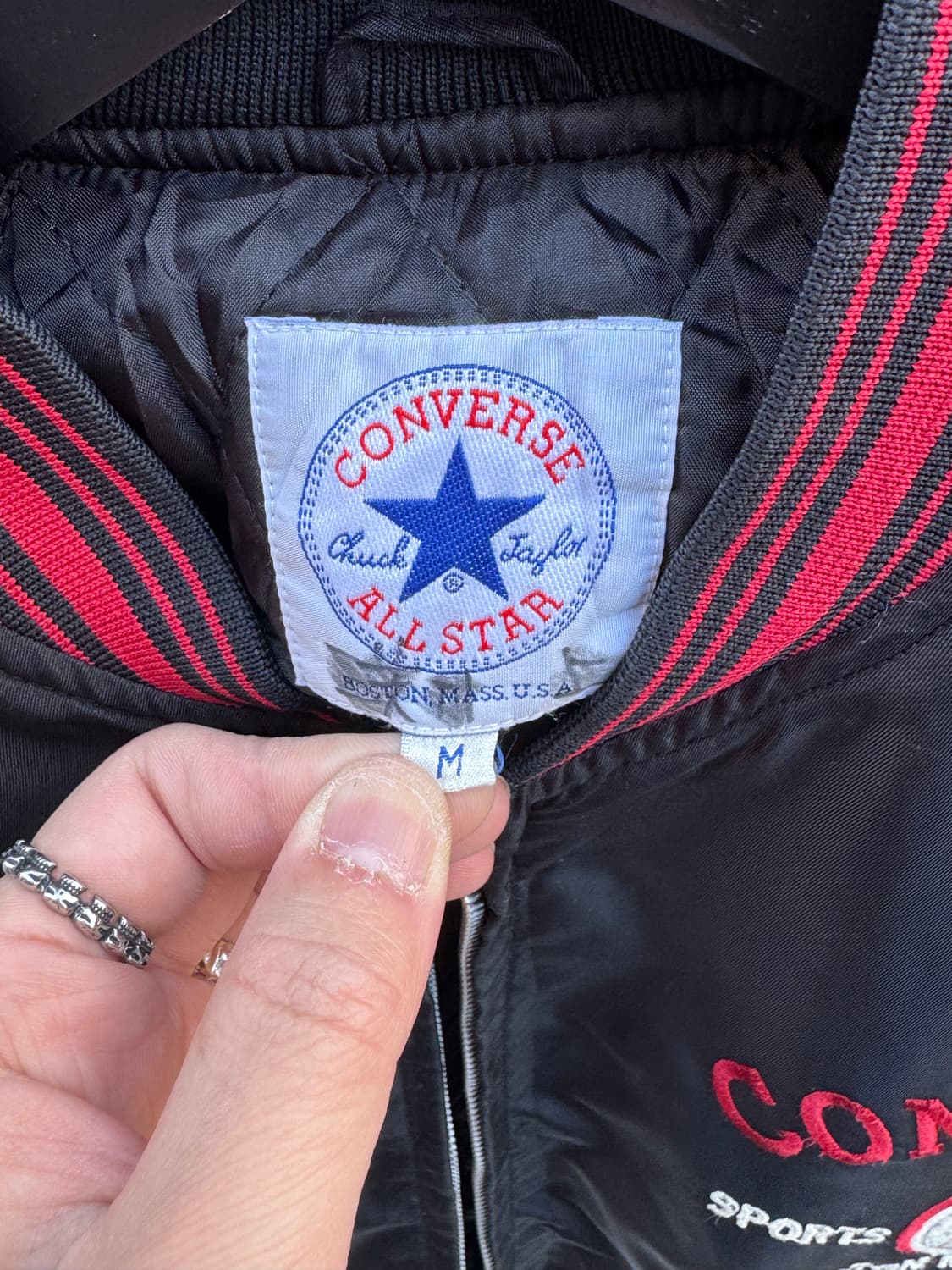 90s 컨버스 올스타 나일론 바시티 자켓  상품이미지4