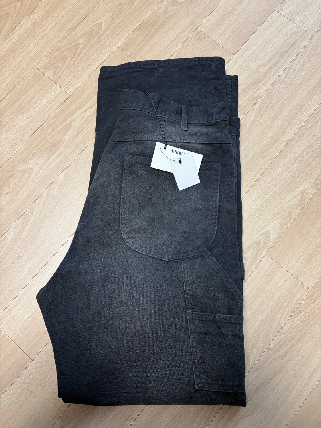 오라리 프러덕트 다이드 오가닉 코튼 덕 페인터 팬츠 페이디드 블랙 상품이미지2