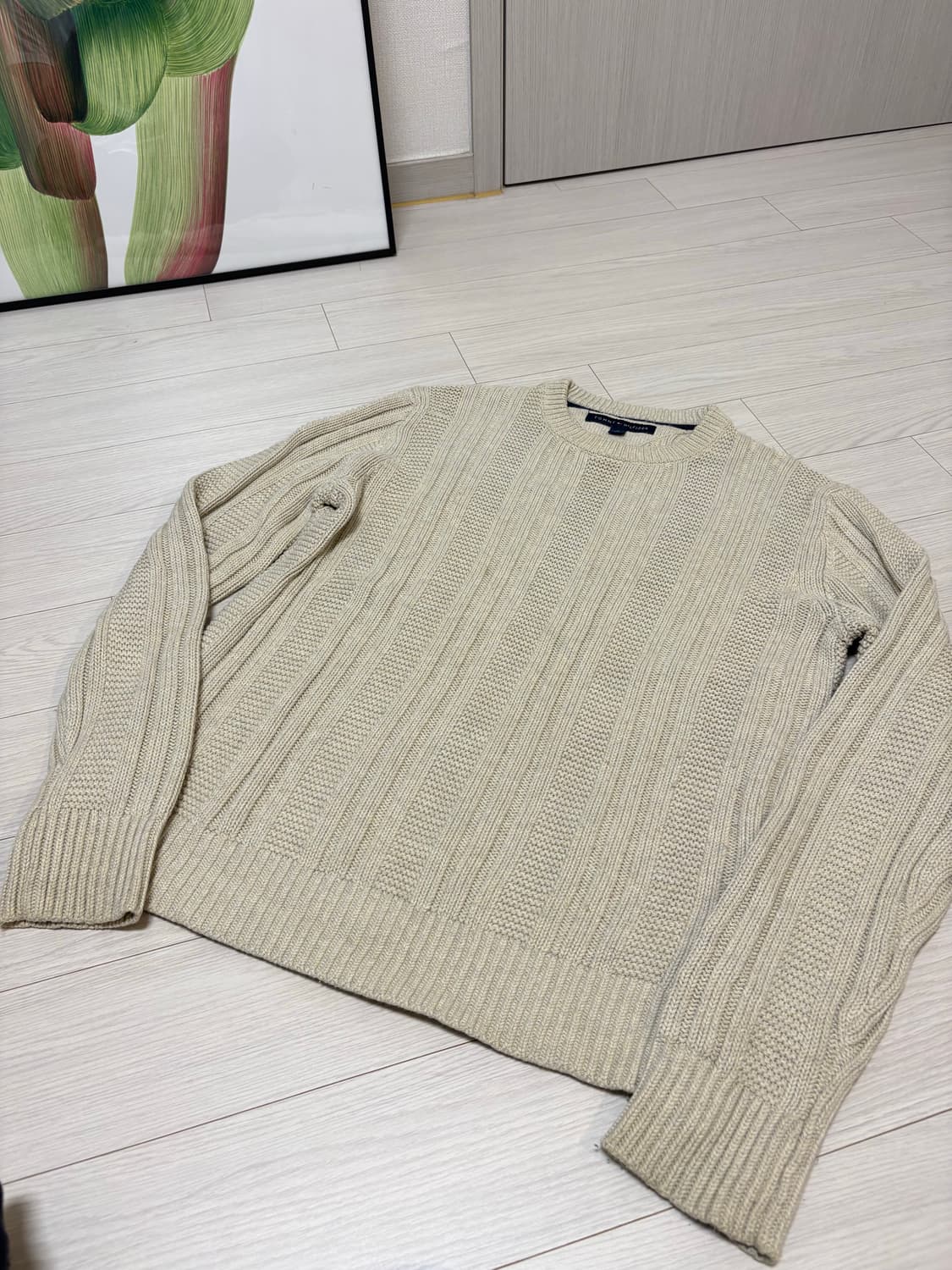 타미힐피거 베이지 니트 스웨터 M(100) 상품이미지1