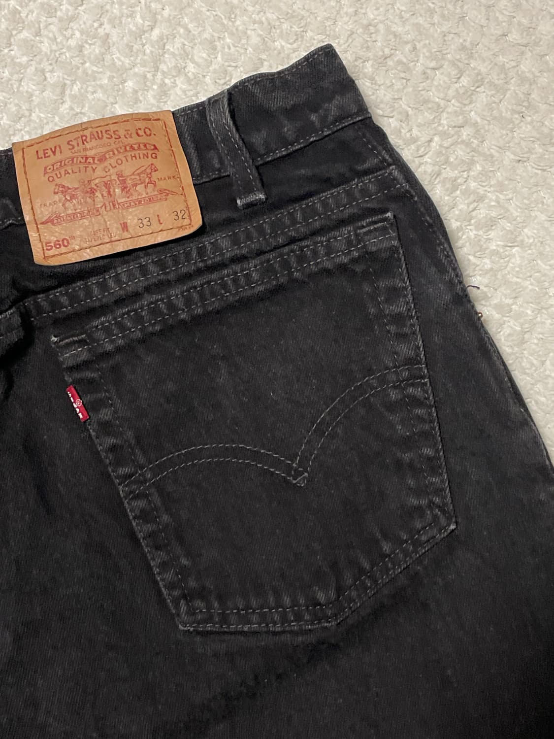 [33X32] 리바이스 90's USA 560 흑청 데님 팬츠(클리닝O) 상품이미지6