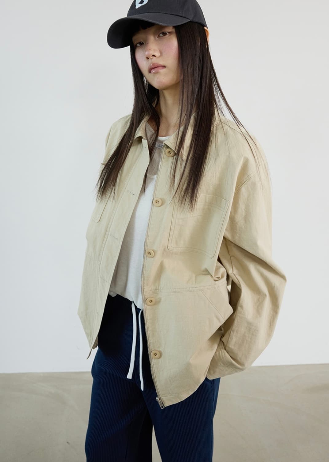 아밤홈 포켓 코튼자켓 베이지 상품이미지2